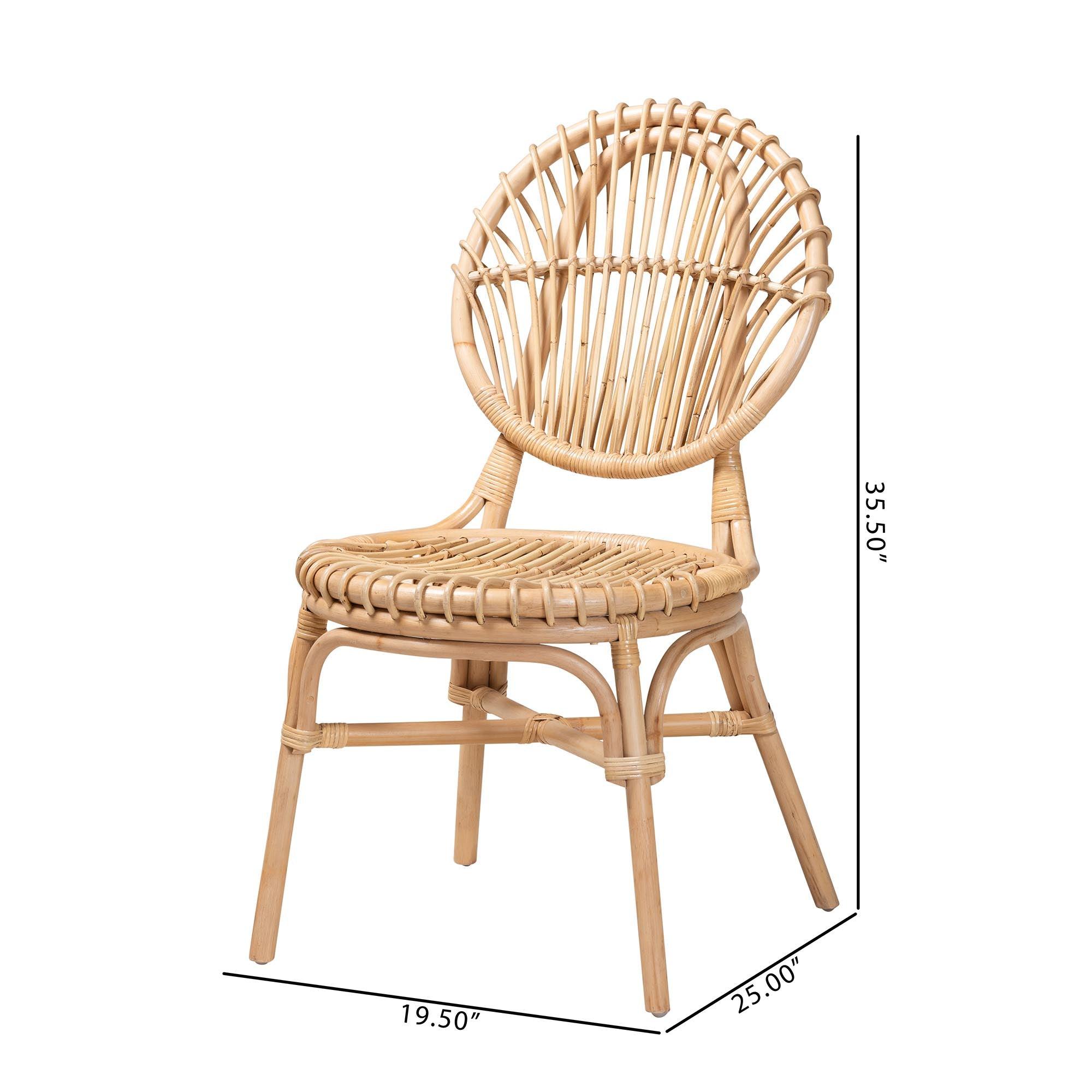 bali & pari Iris Modern Bohemian Rattan Dining Chair