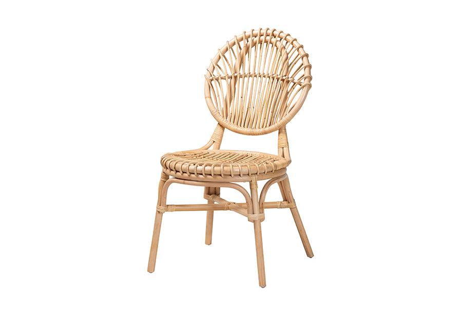 bali & pari Iris Modern Bohemian Rattan Dining Chair