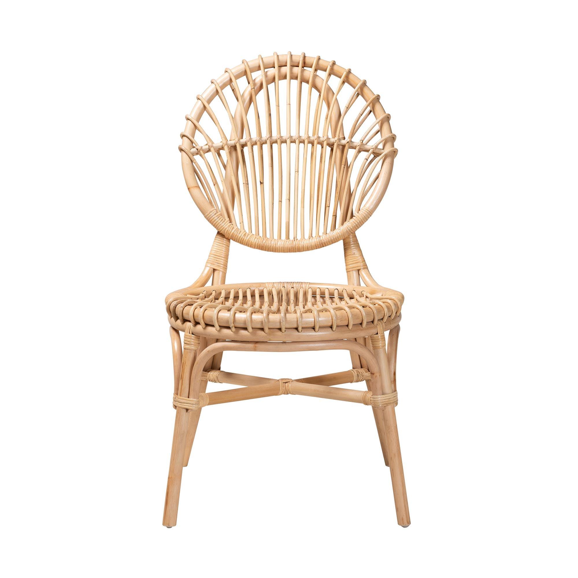 bali & pari Iris Modern Bohemian Rattan Dining Chair