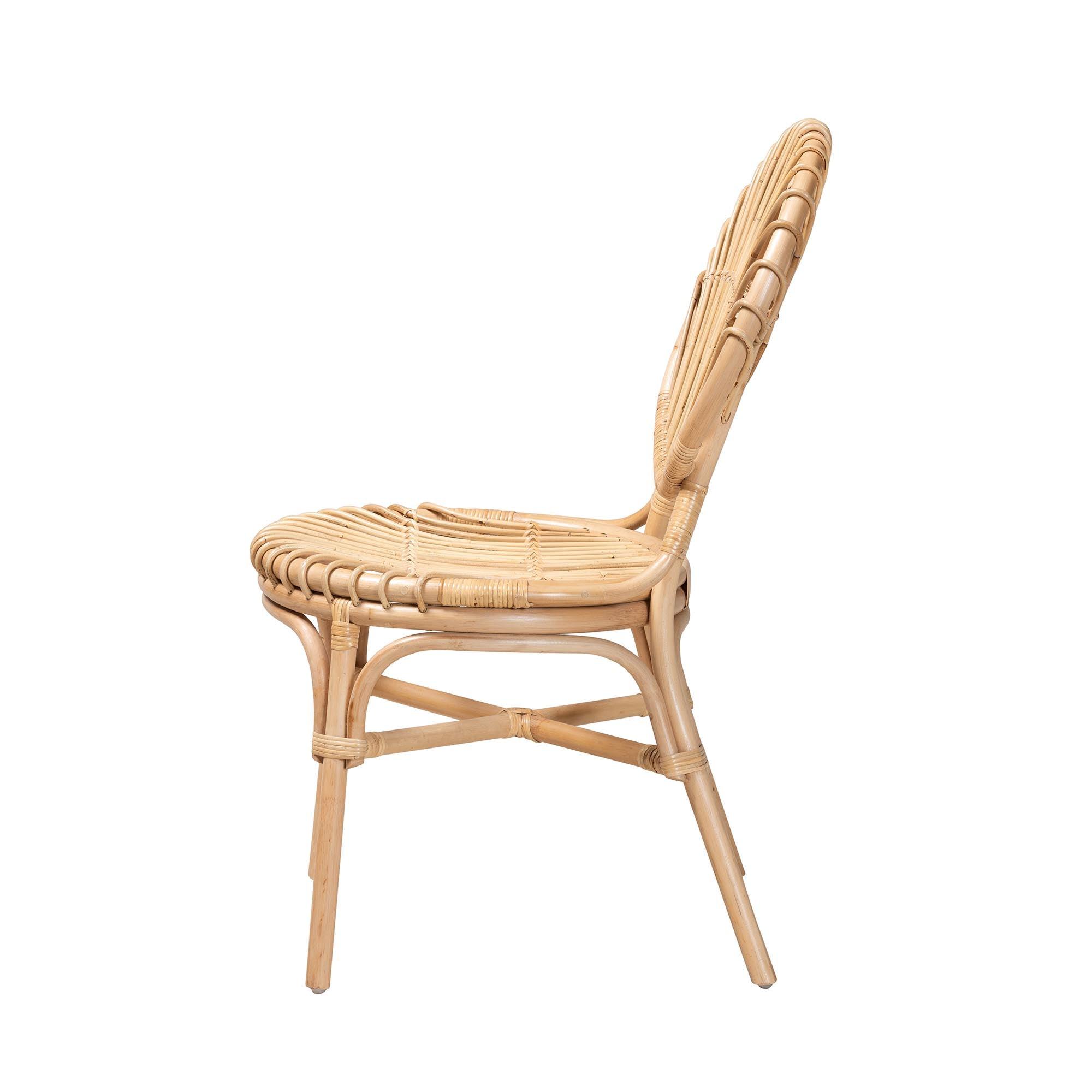 bali & pari Iris Modern Bohemian Rattan Dining Chair