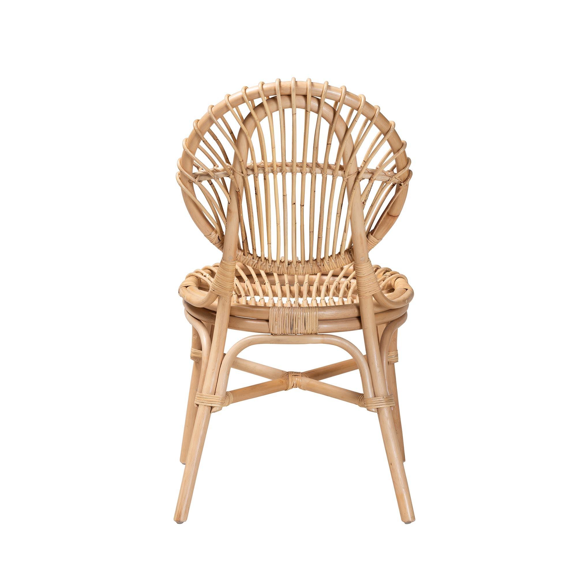 bali & pari Iris Modern Bohemian Rattan Dining Chair