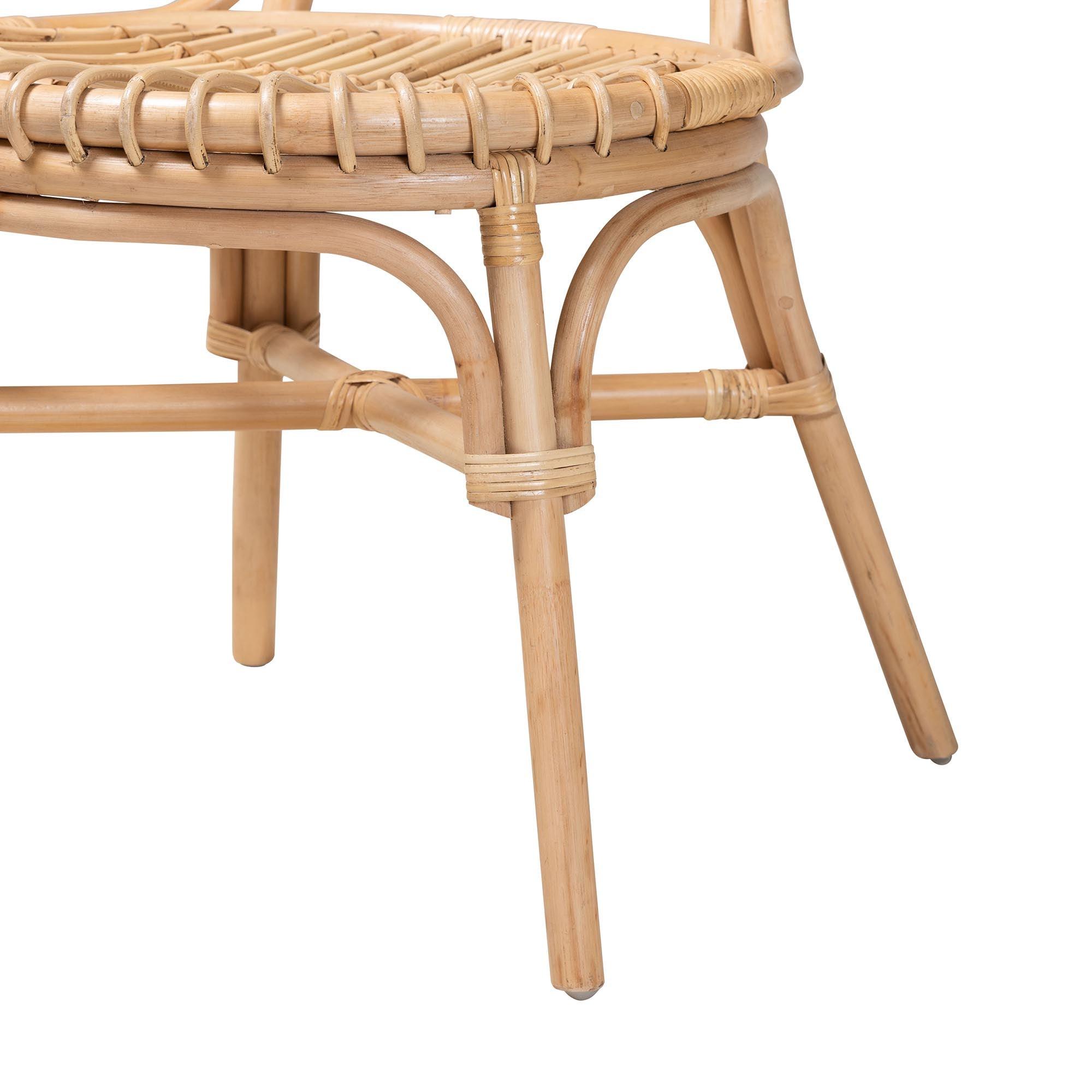 bali & pari Iris Modern Bohemian Rattan Dining Chair