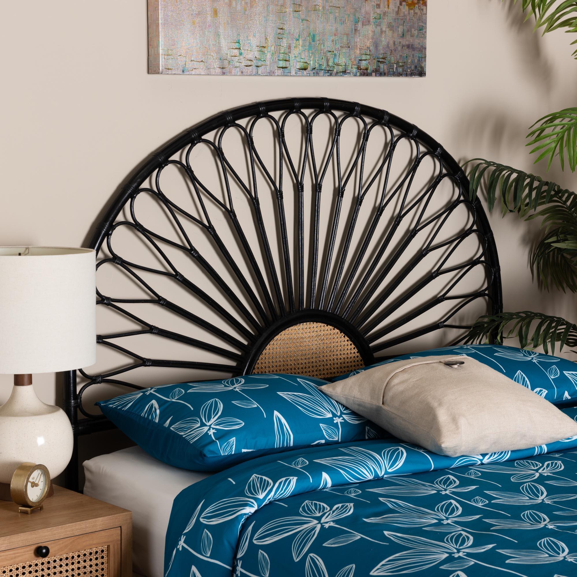 bali & pari Perenna Modern Bohemian Two-Tone and Rattan Standalone Headboard