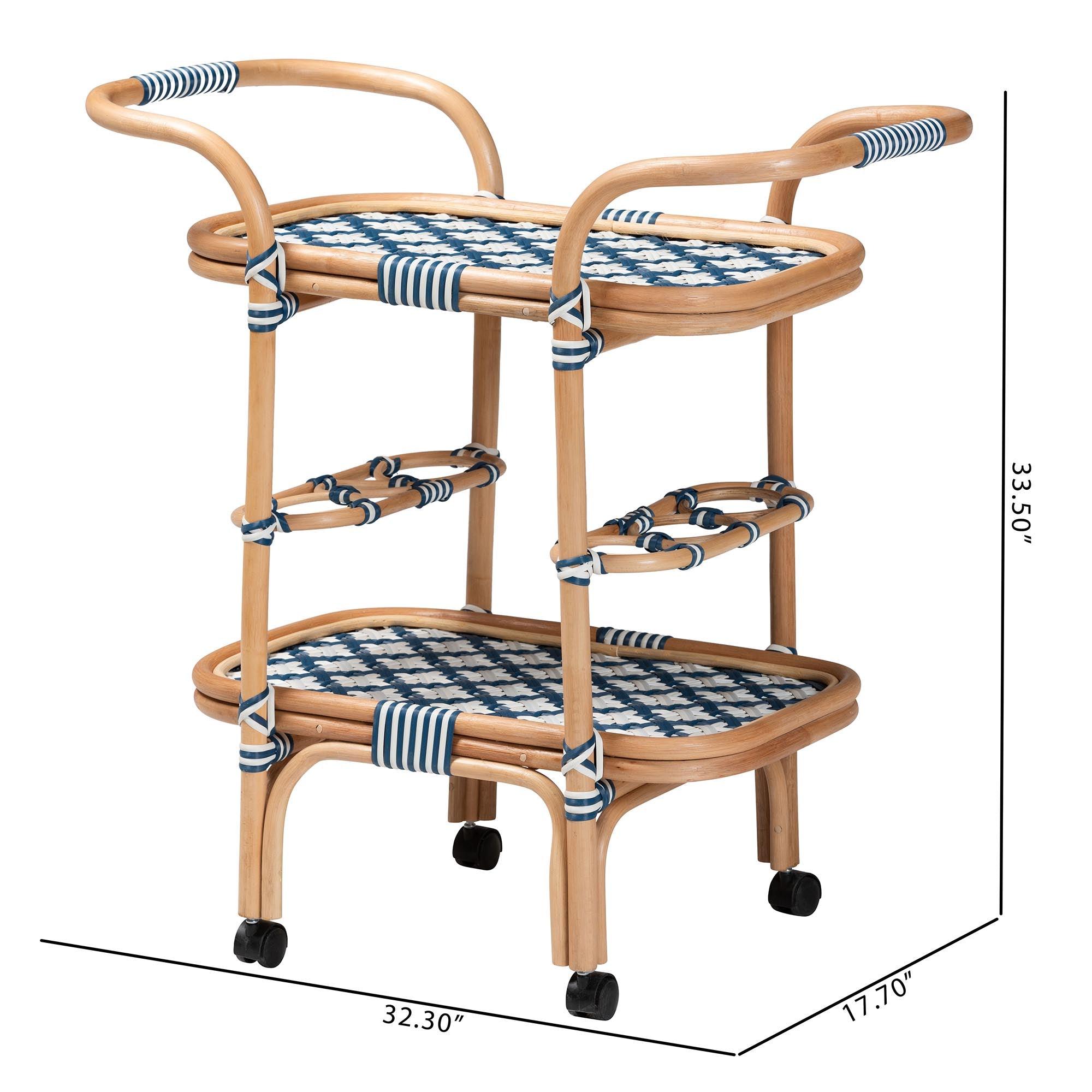 bali and pari Chasca Modern Bohemian and Weaving and Rattan Wine Cart