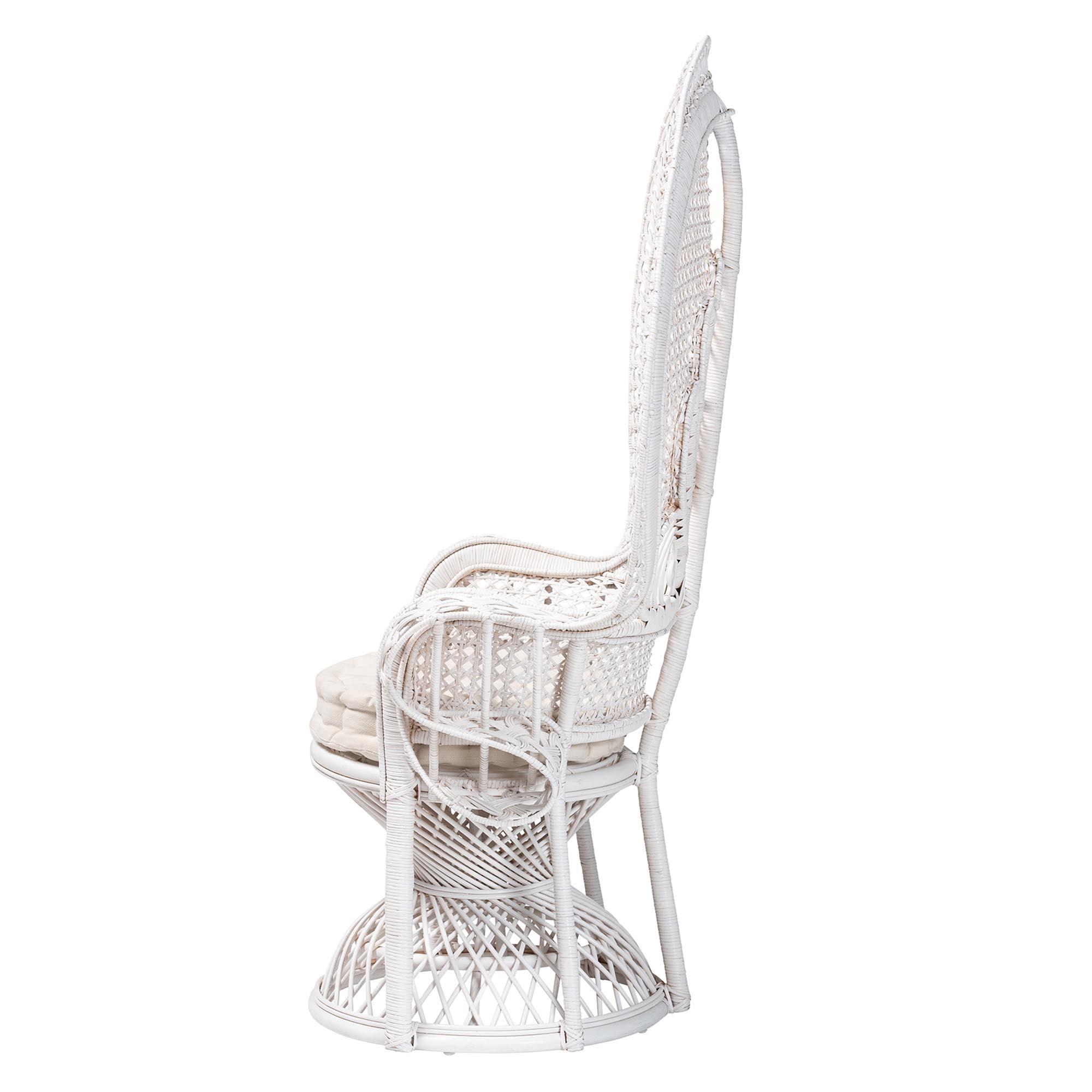 bali & pari Ediva Modern Bohemian Rattan Peacock Accent Chair