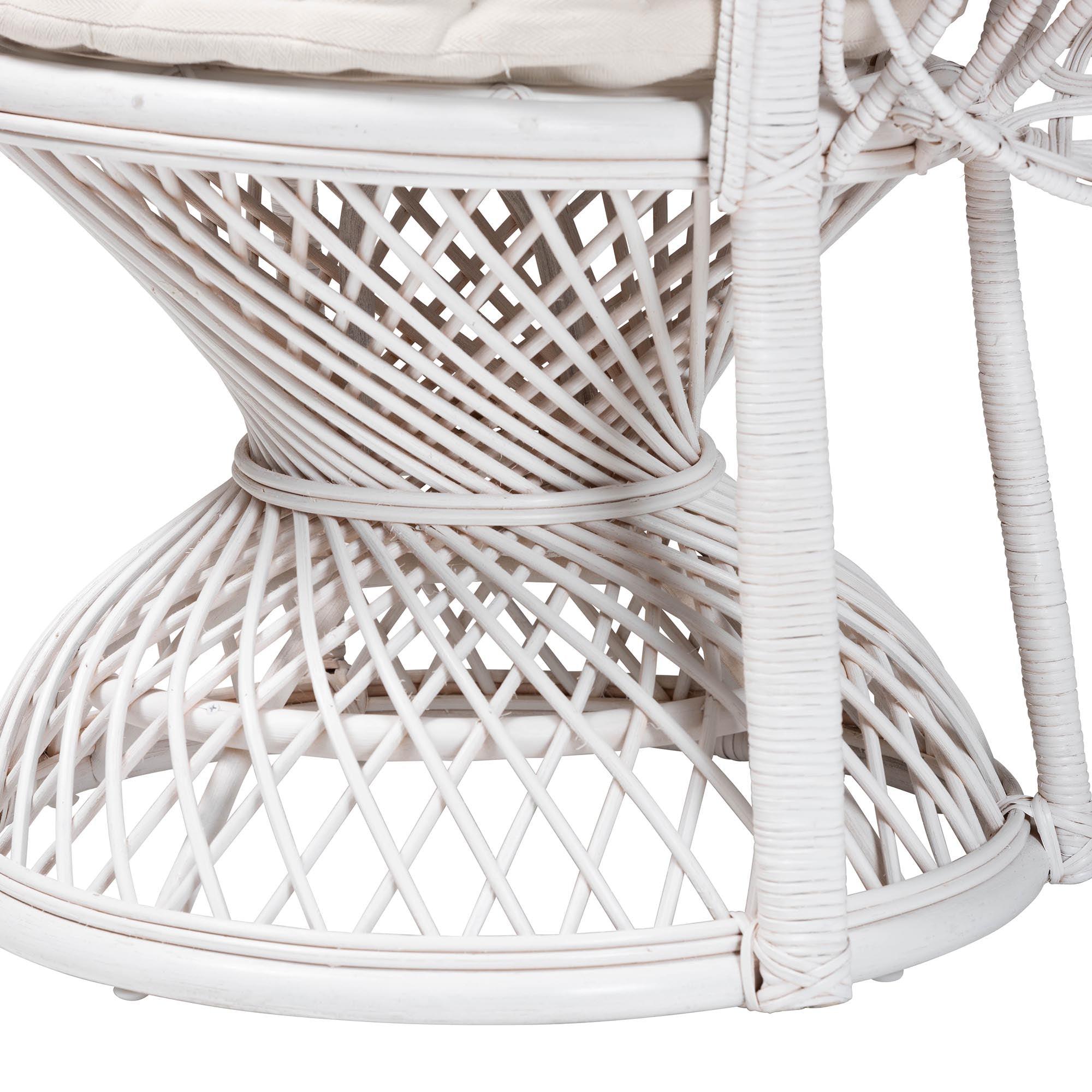 bali & pari Ediva Modern Bohemian Rattan Peacock Accent Chair