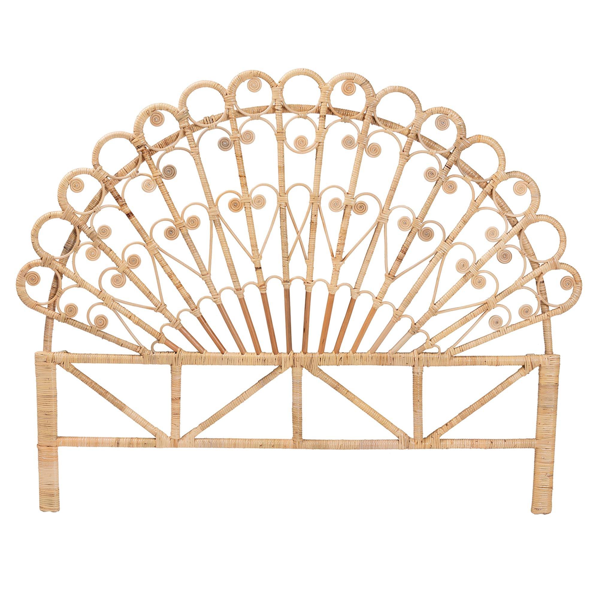 bali & pari Rasima Modern Bohemian Rattan Standalone Headboard