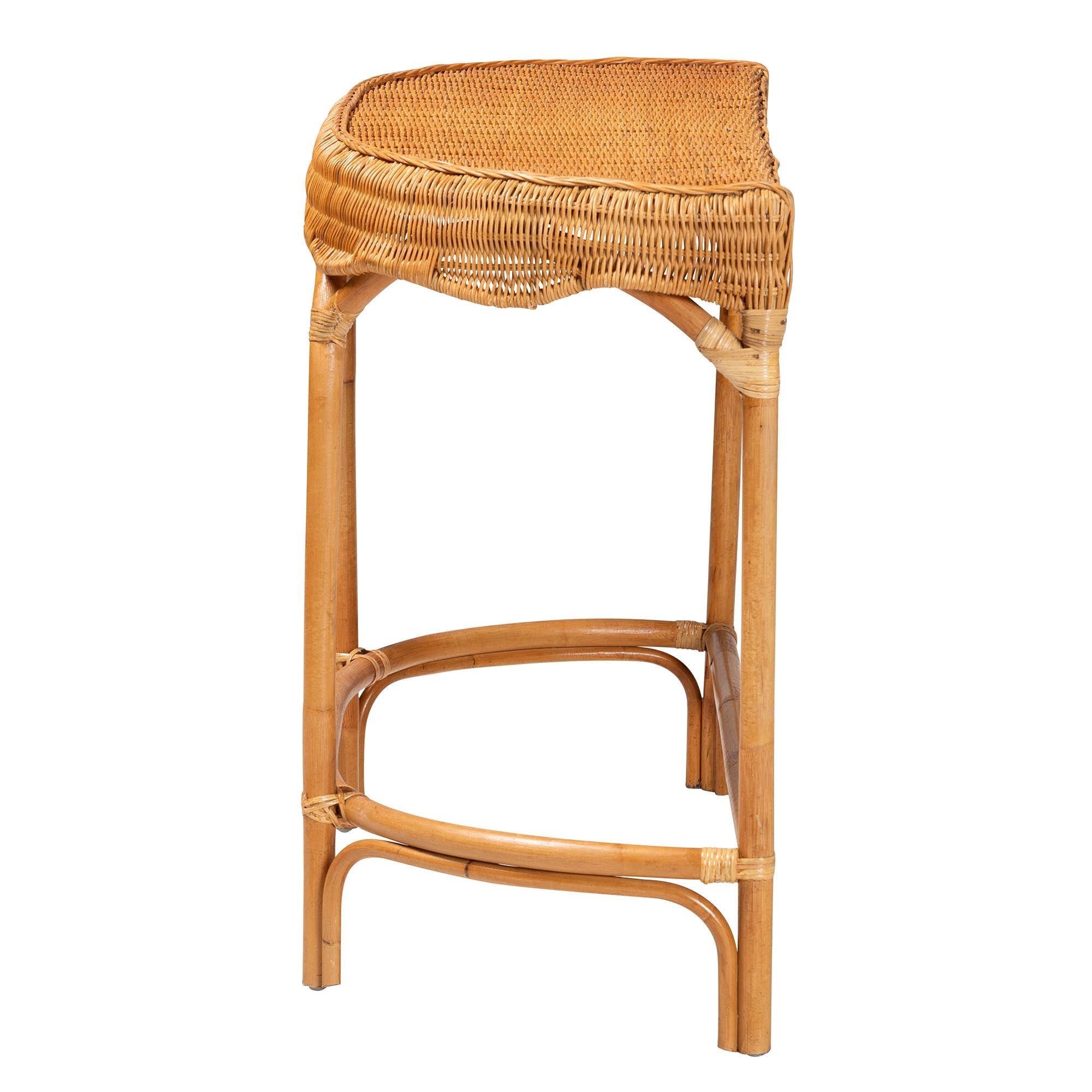 bali & pari Wakana Modern Bohemian Rattan Console Table