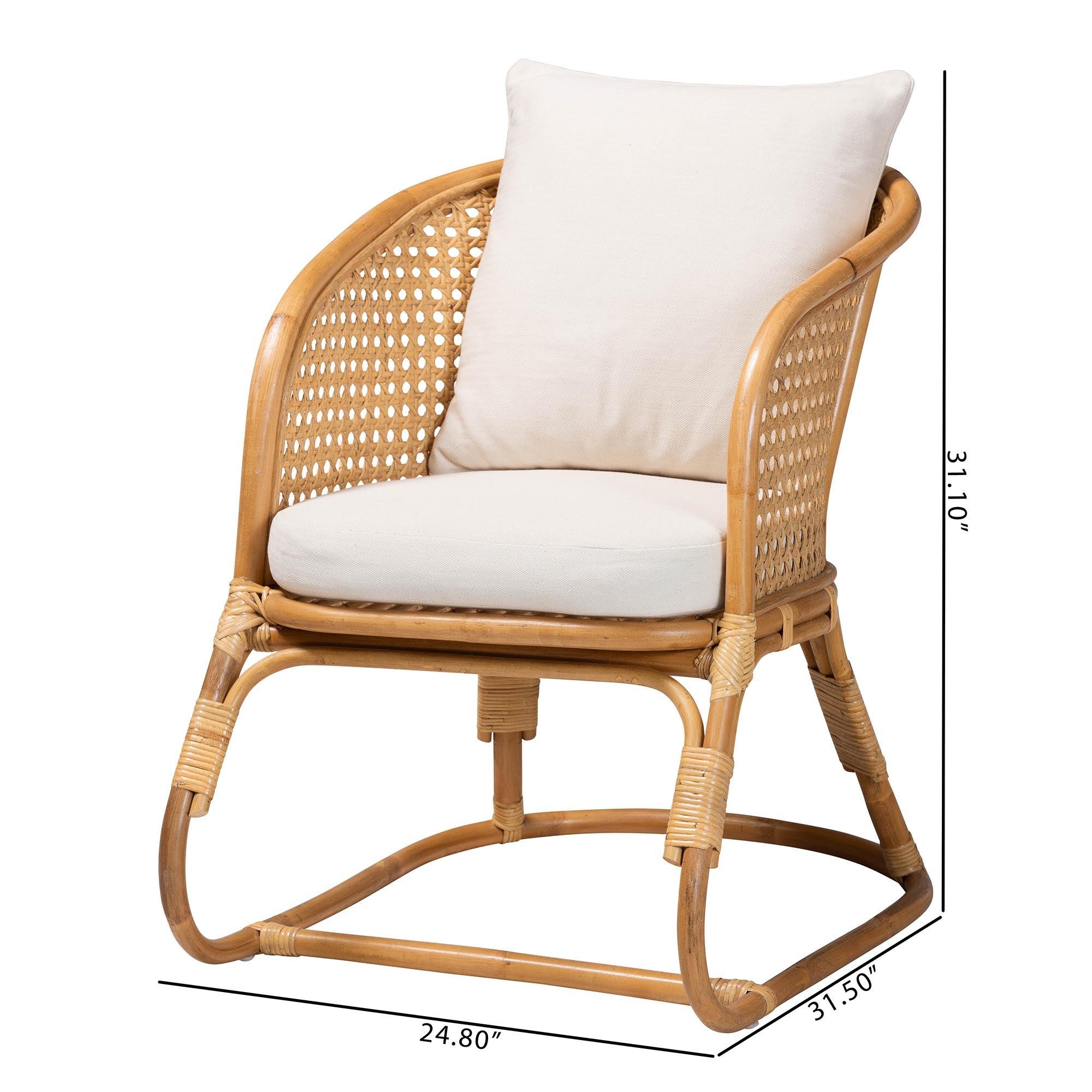 bali & pari Niko Bohemian Light Honey Rattan Arm Chair