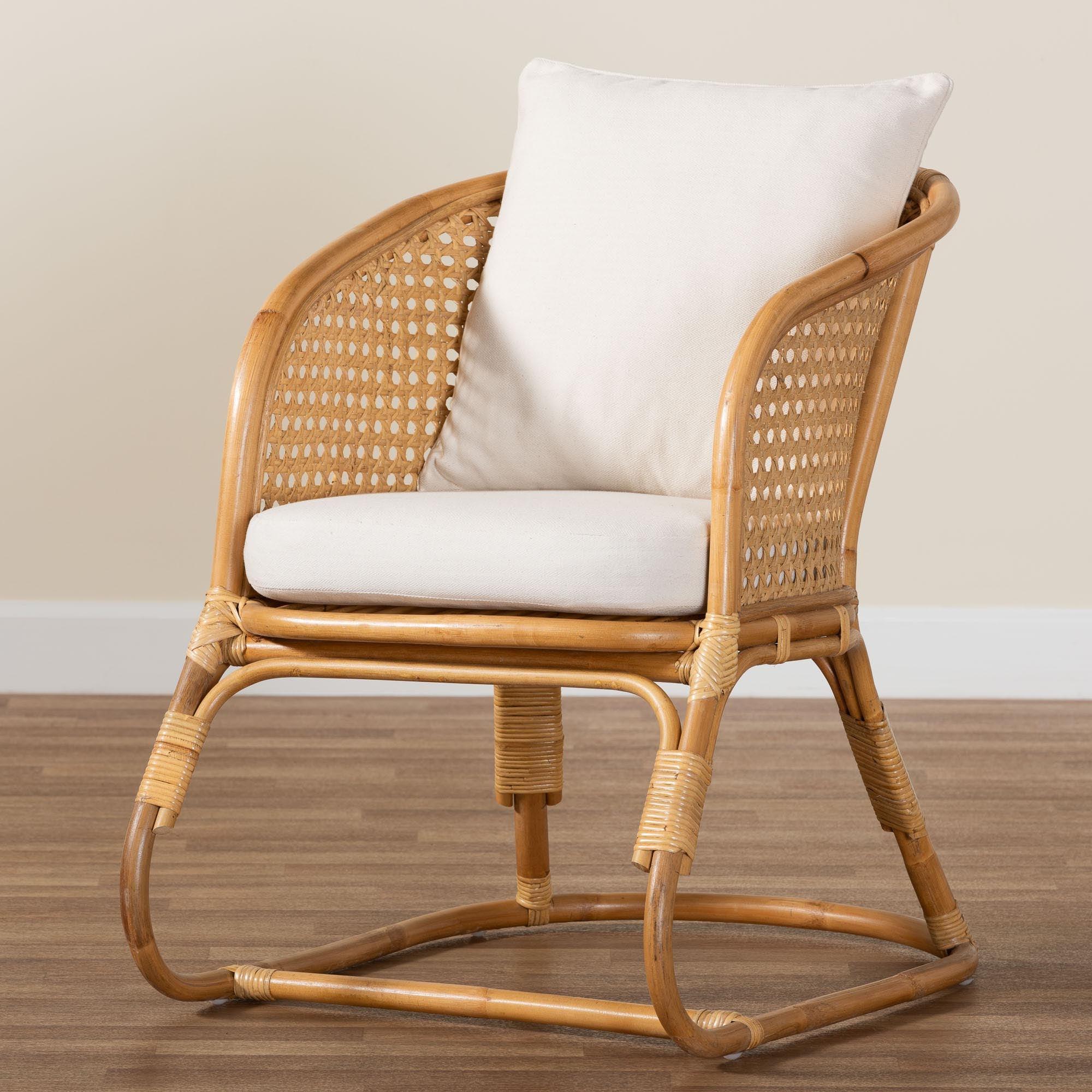 bali & pari Niko Bohemian Light Honey Rattan Arm Chair