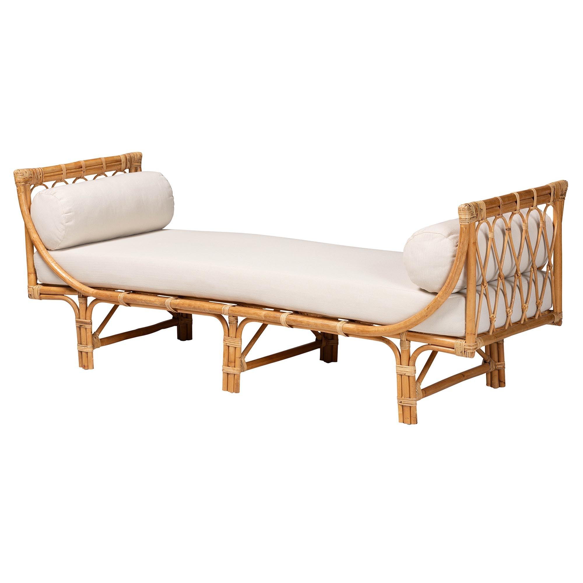 bali & pari Macias Modern Bohemian Rattan Daybed