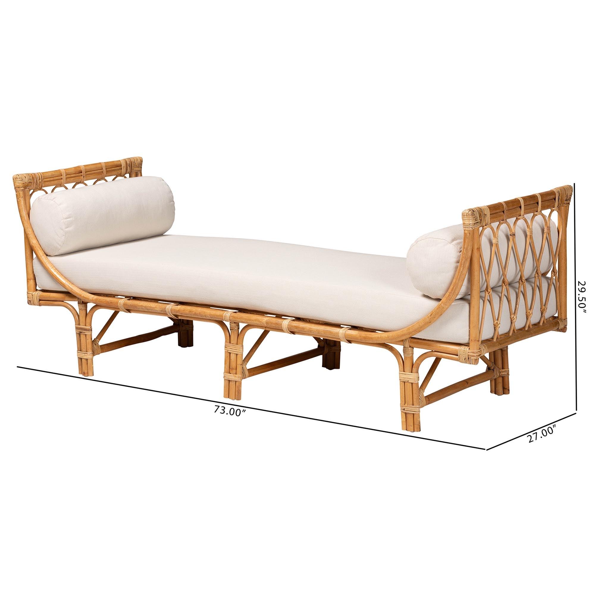 bali & pari Macias Modern Bohemian Rattan Daybed