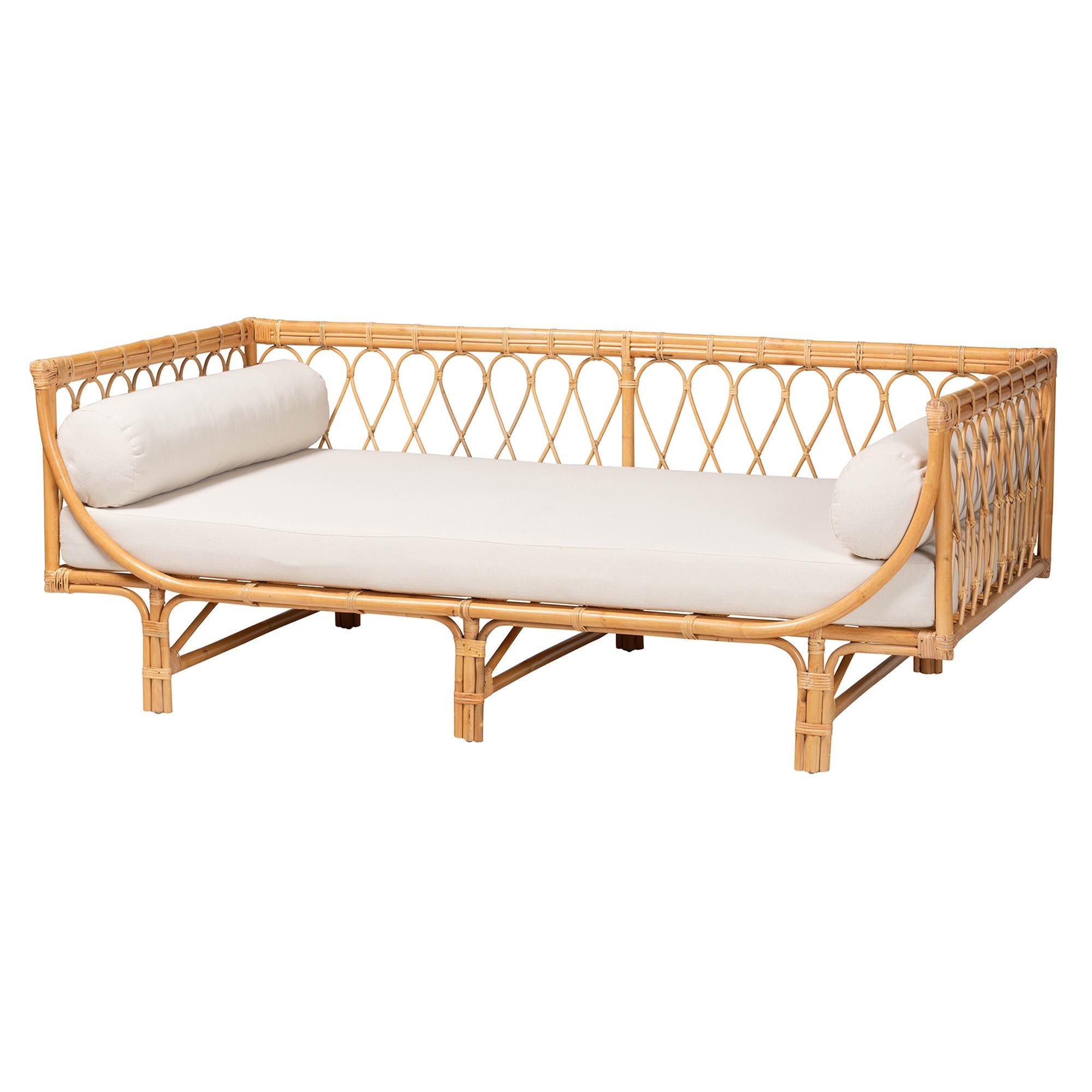 bali & pari Davida Modern Bohemian Rattan Daybed