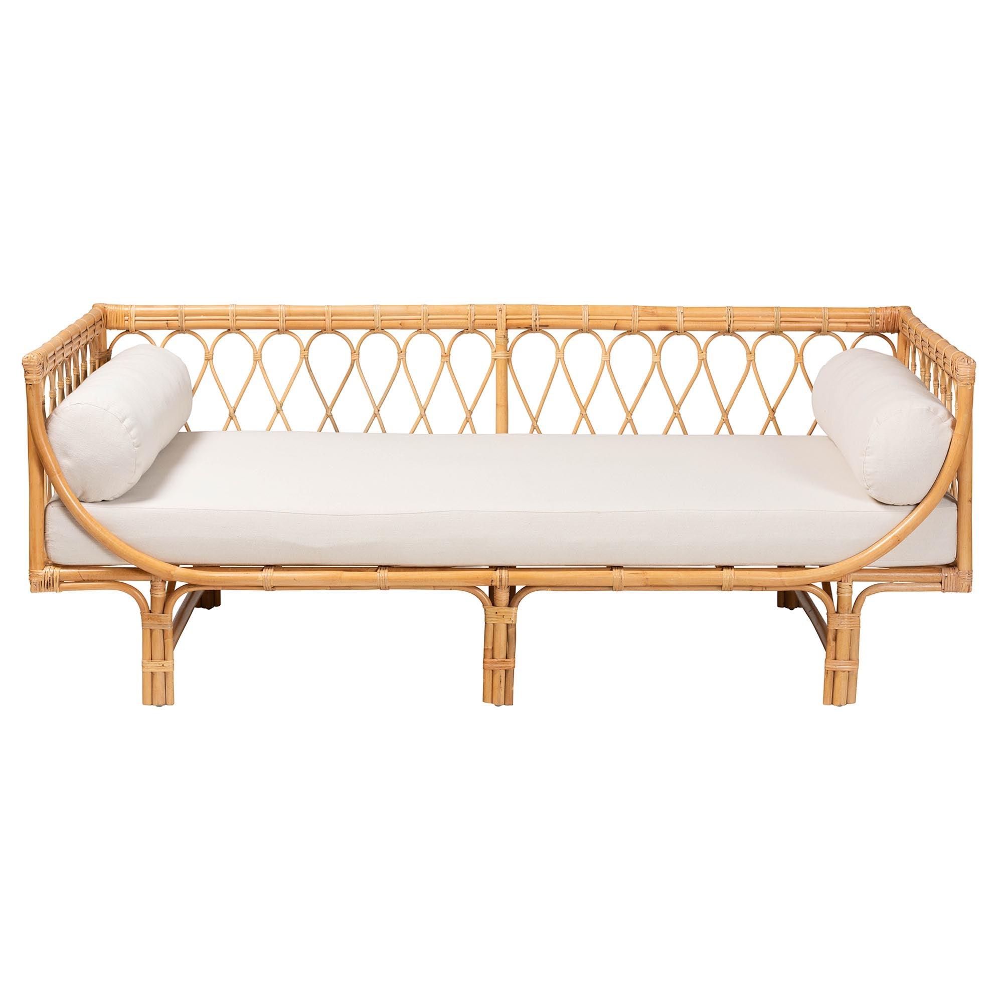 bali & pari Davida Modern Bohemian Rattan Daybed