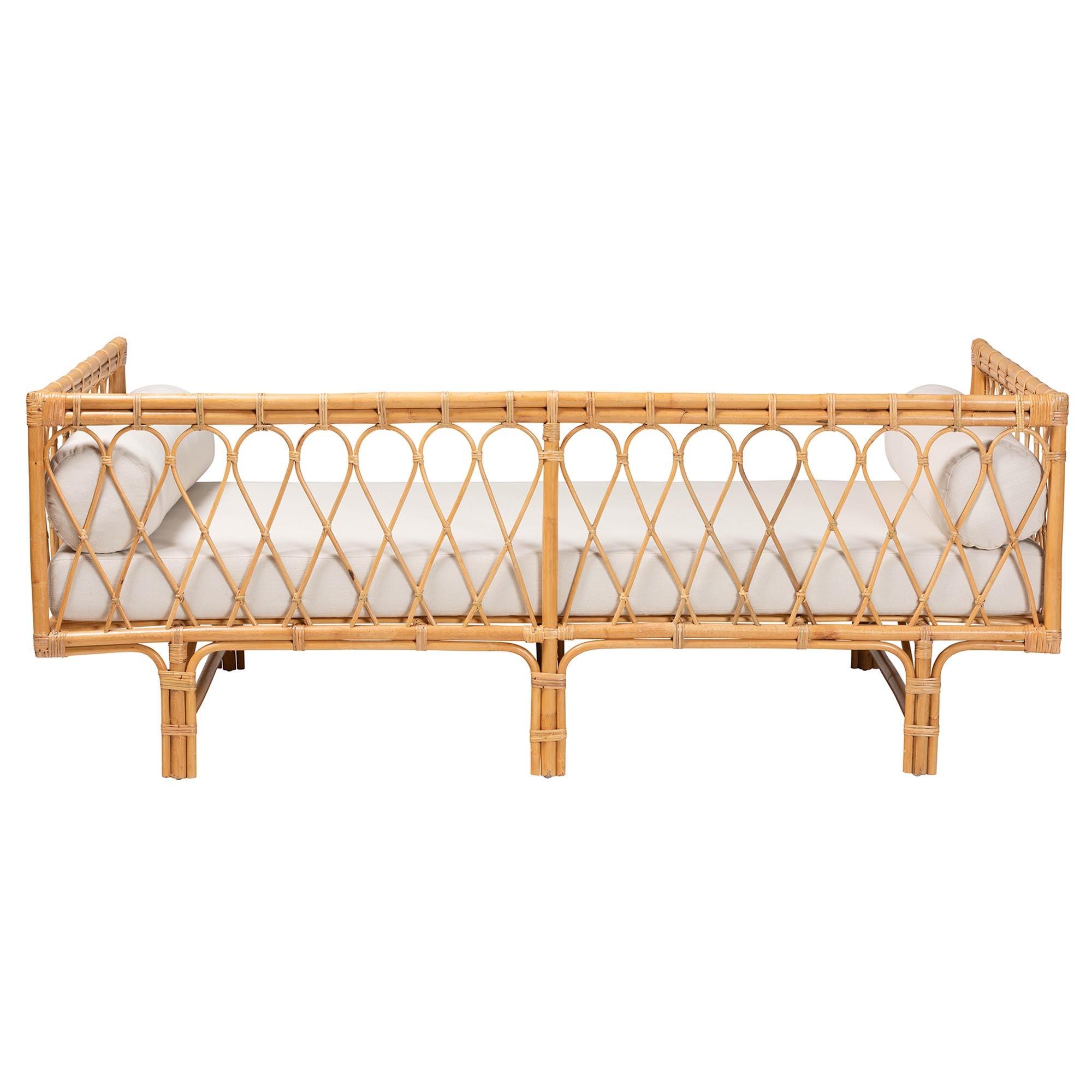 bali & pari Davida Modern Bohemian Rattan Daybed