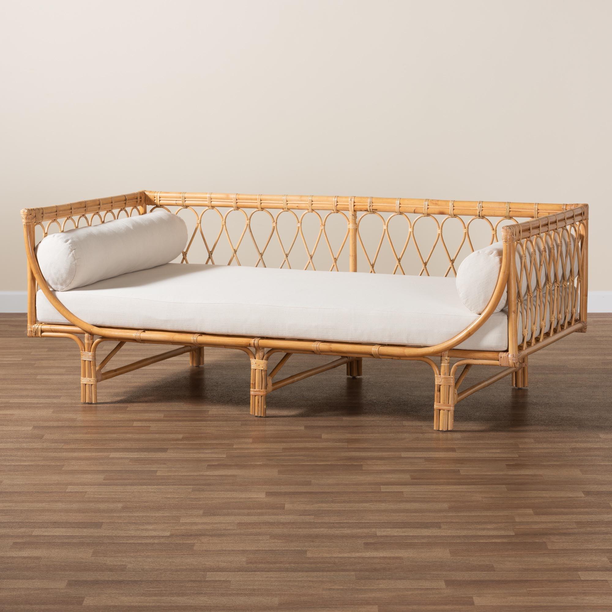 bali & pari Davida Modern Bohemian Rattan Daybed