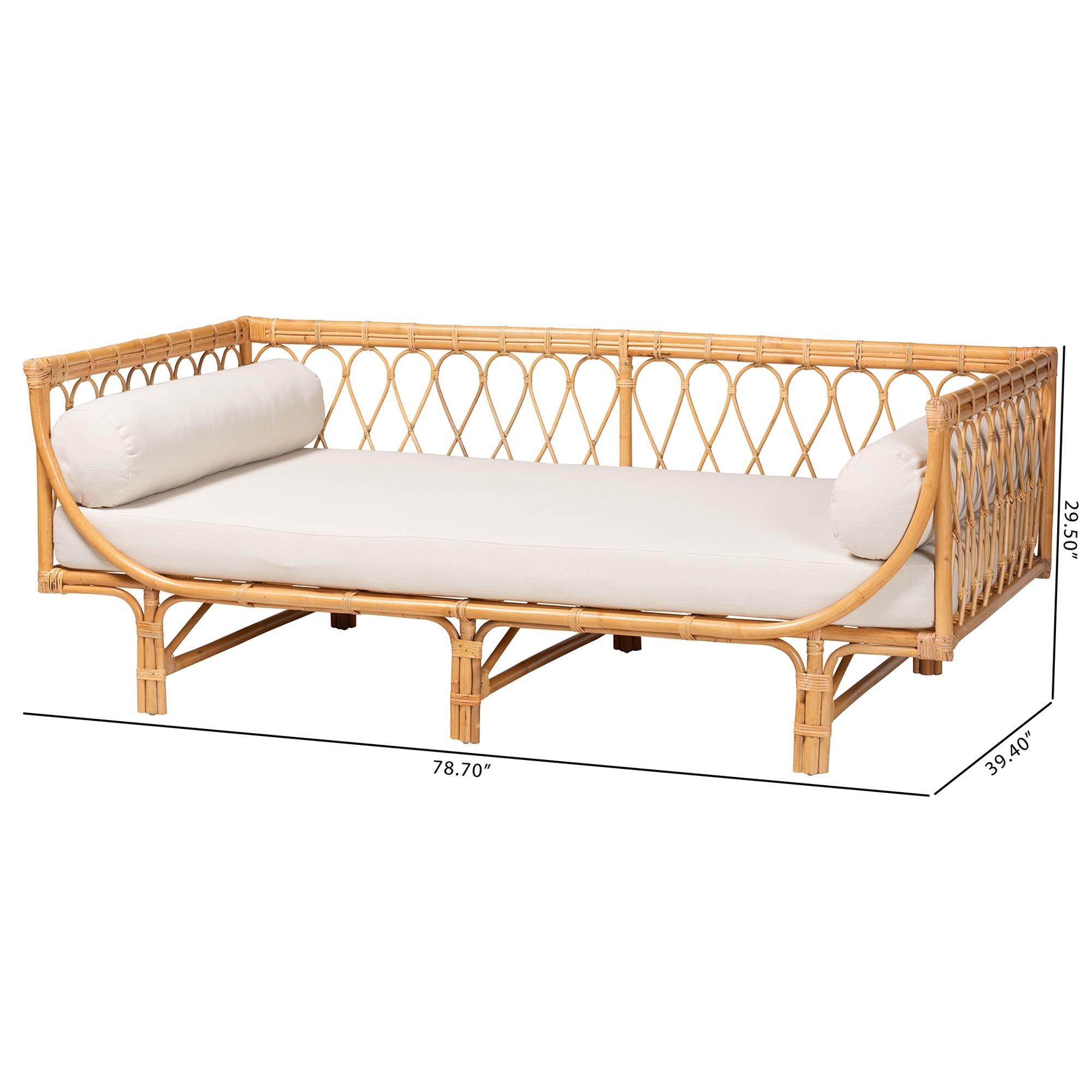 bali & pari Davida Modern Bohemian Rattan Daybed