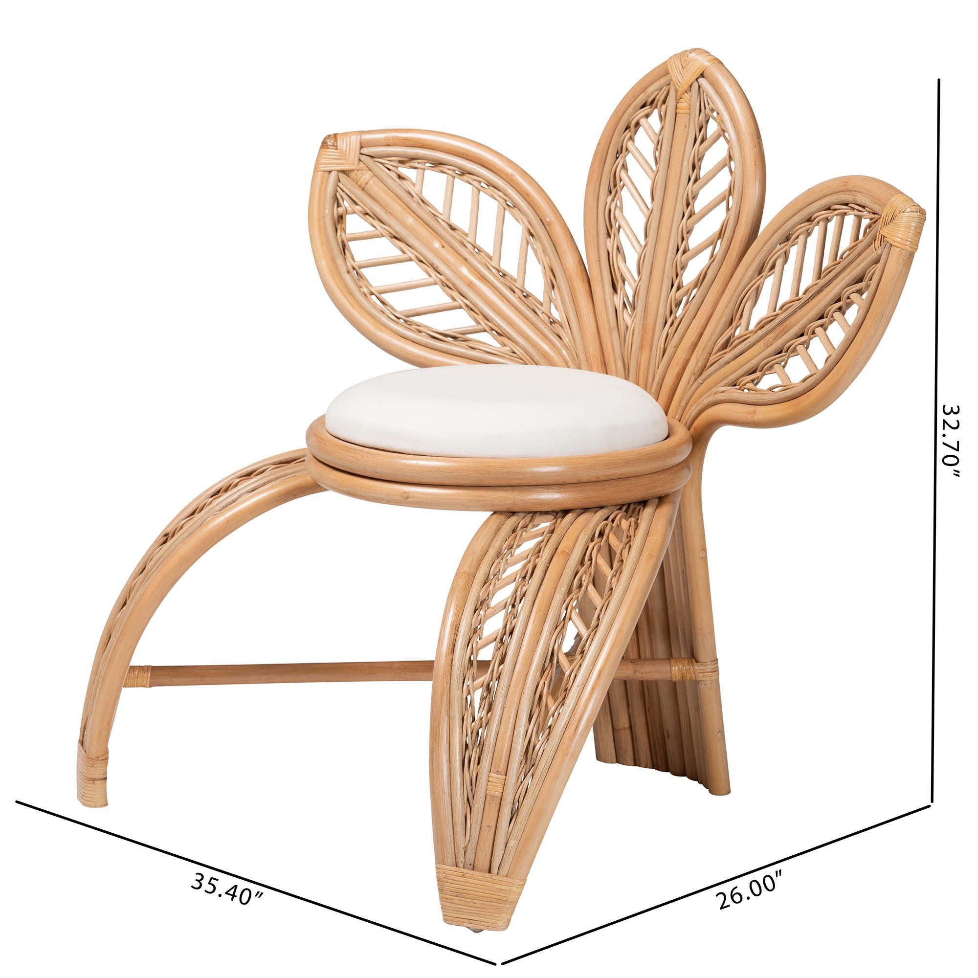 bali & pari Gresham Modern Bohemian Rattan Leaf Accent Chair