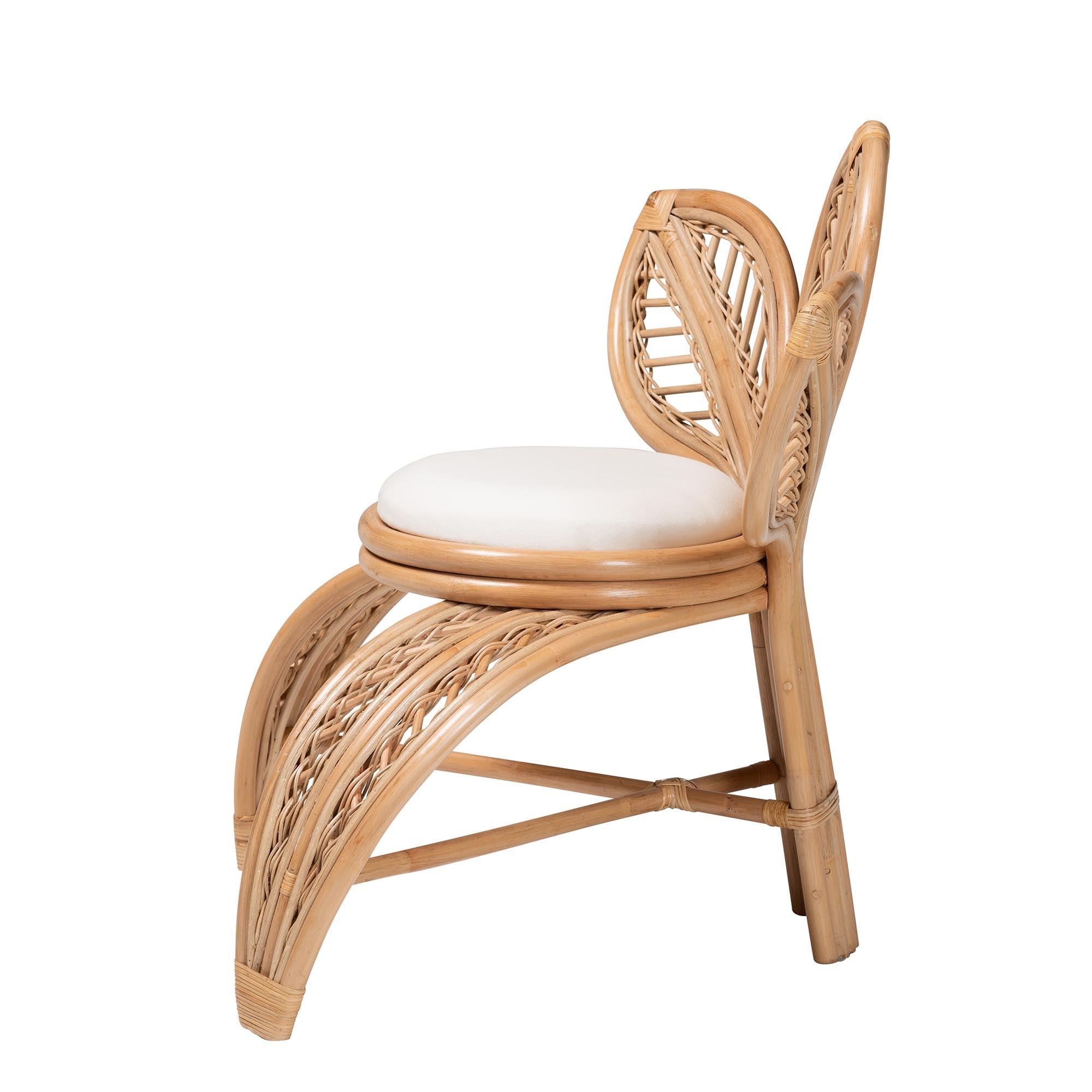 bali & pari Gresham Modern Bohemian Rattan Leaf Accent Chair