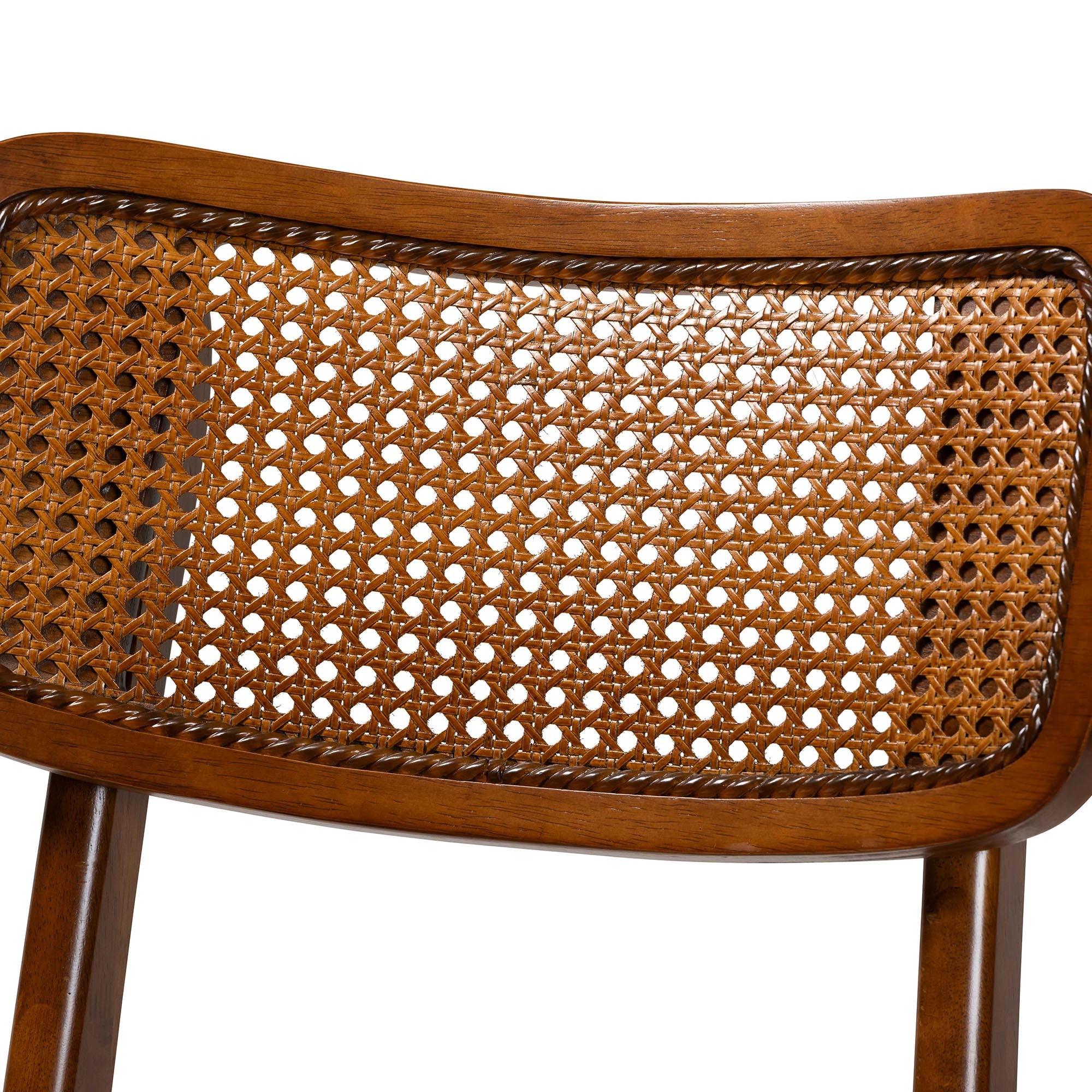 Tafari Mid-Century Modern Finished Wood and Rattan Pub Set