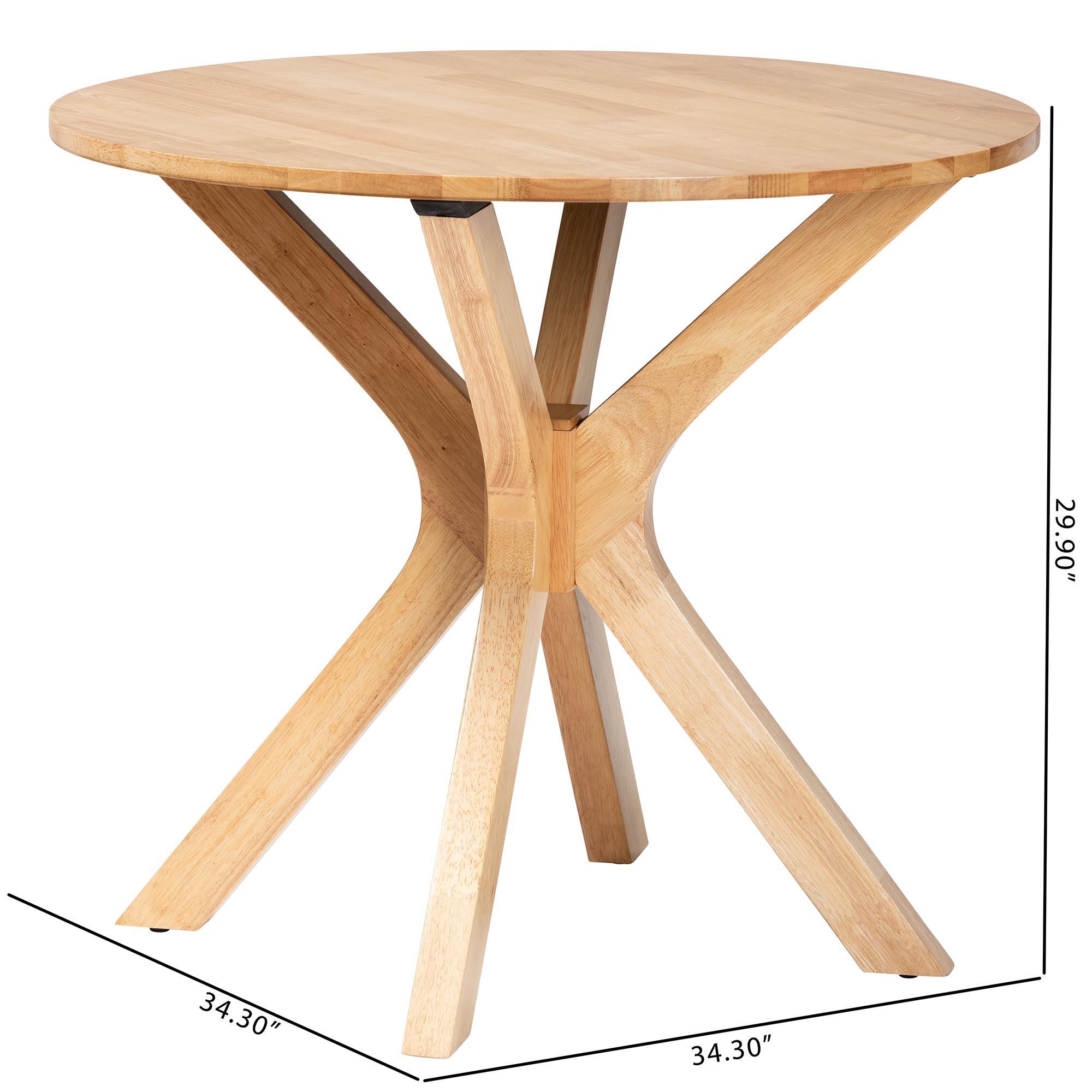 Kenji Modern Finished Wood 34-Inch-Wide Round Wood Dining Table