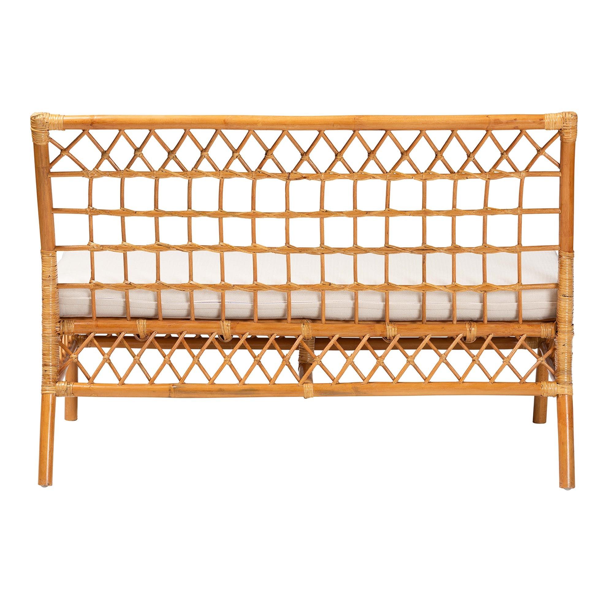 bali & pari Capella Modern Bohemian Honey Rattan Dining Bench