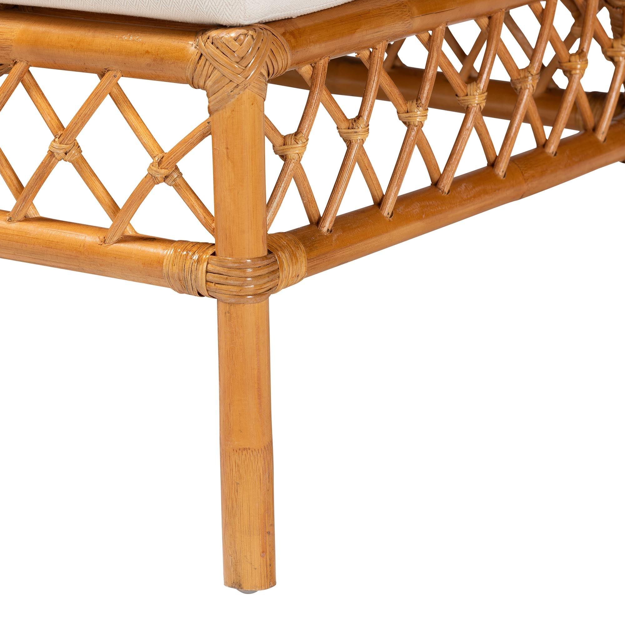 bali & pari Capella Modern Bohemian Honey Rattan Dining Bench