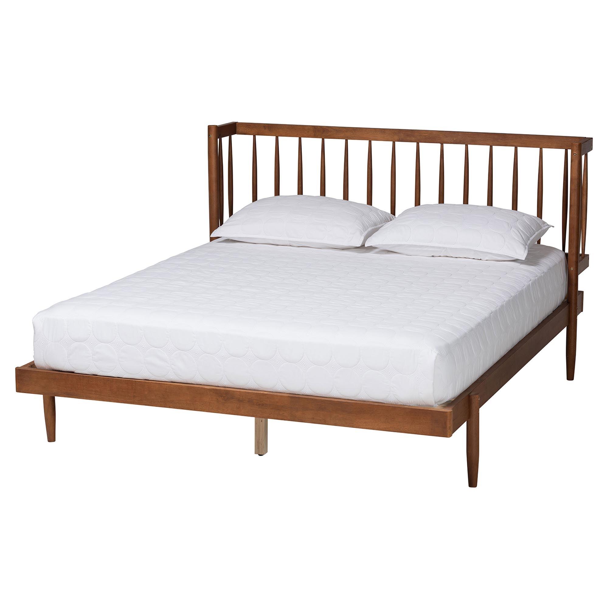 Calderon Retro-Modern Finished Wood Platform Bed