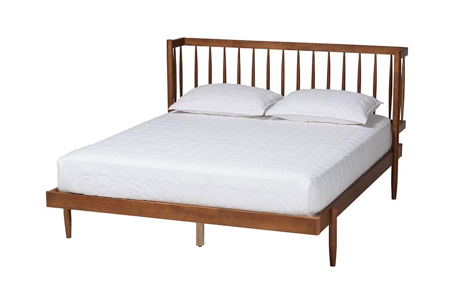 Calderon Retro-Modern Finished Wood Platform Bed