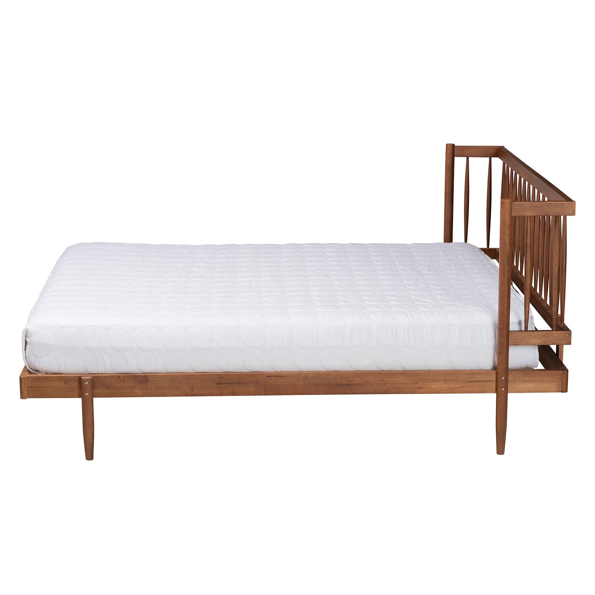 Calderon Retro-Modern Finished Wood Platform Bed