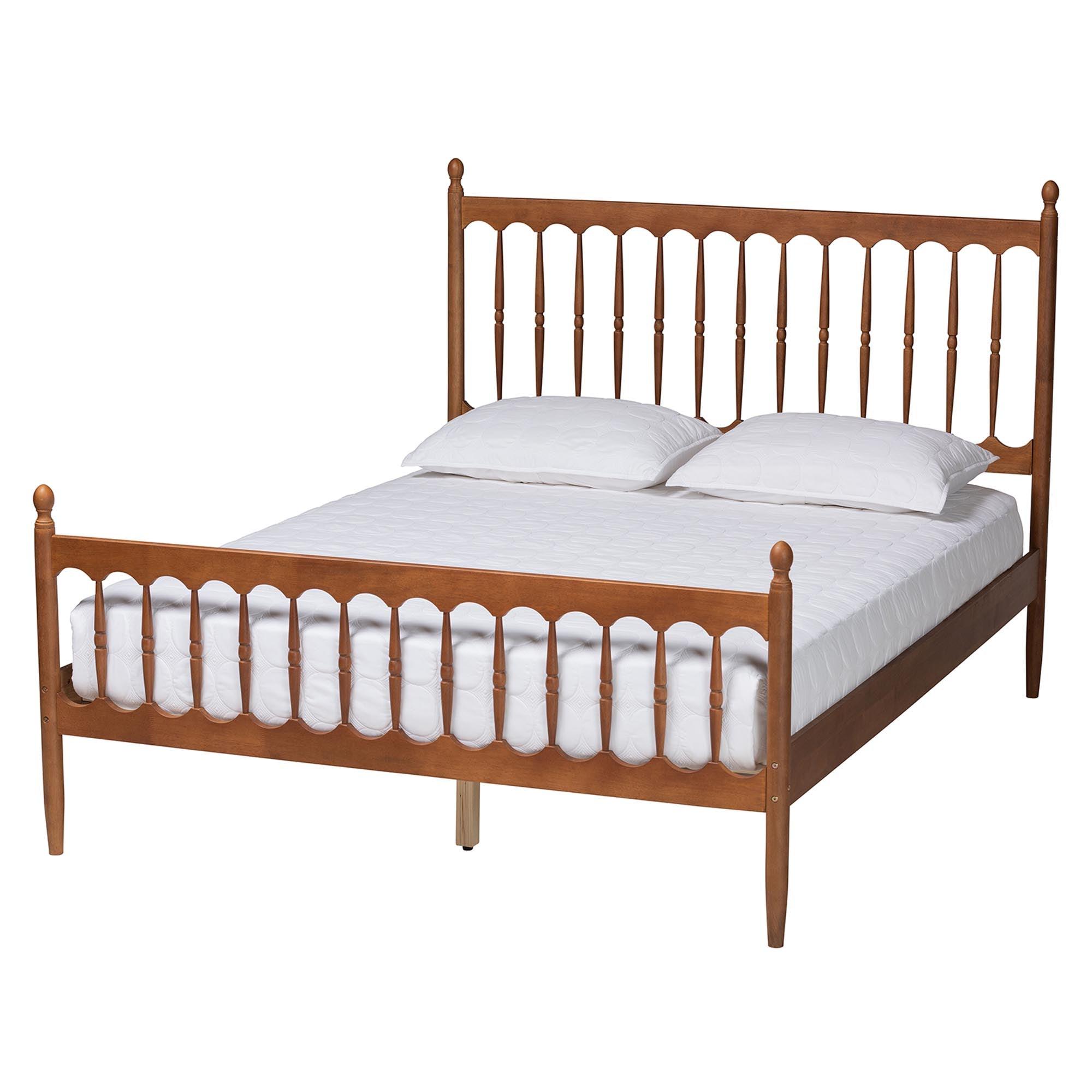 Deance Retro-Modern Finished Wood Platform Bed