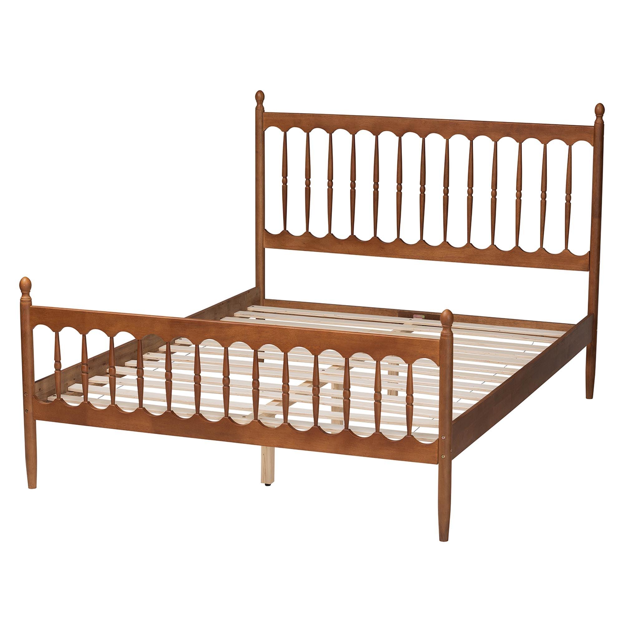 Deance Retro-Modern Finished Wood Platform Bed