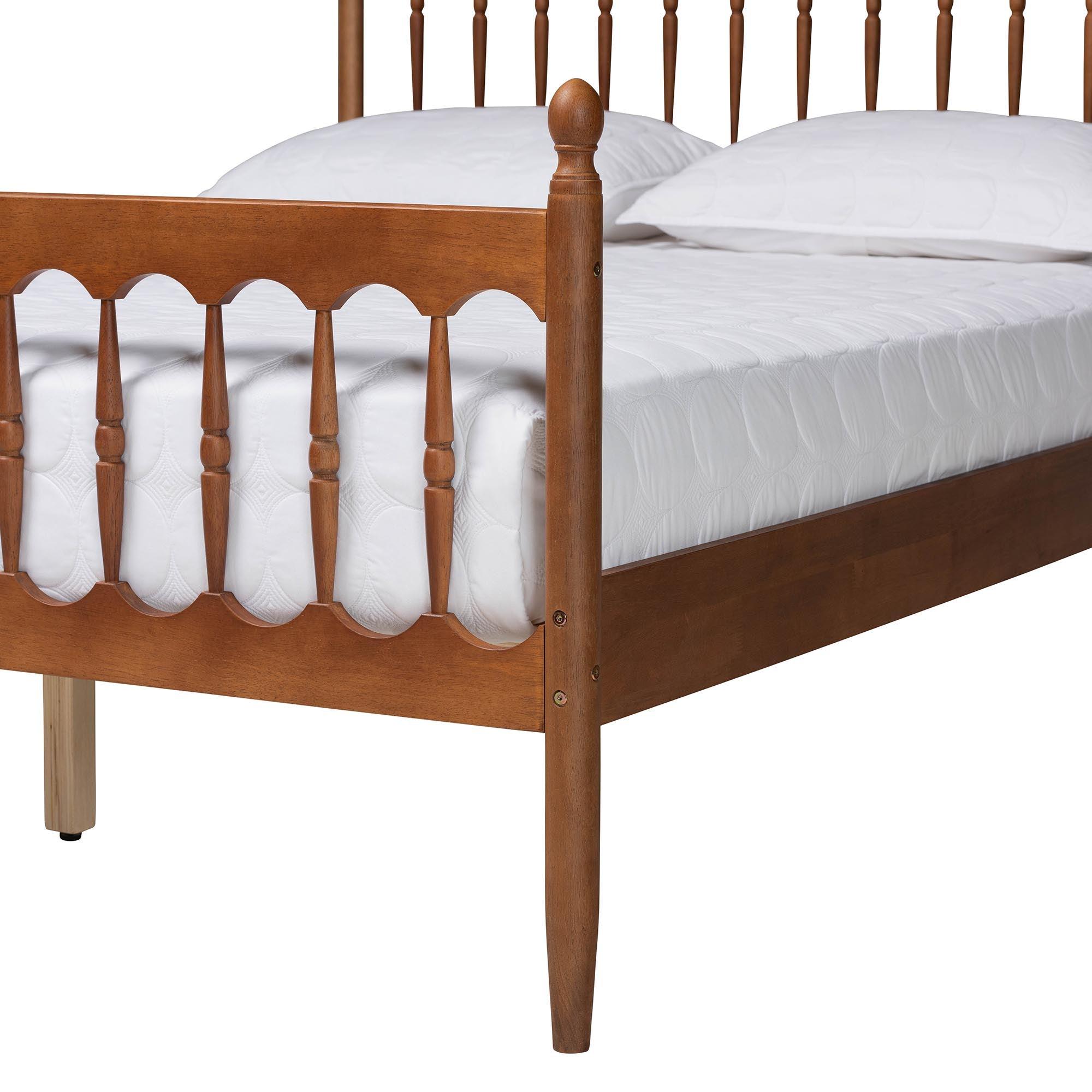 Deance Retro-Modern Finished Wood Platform Bed