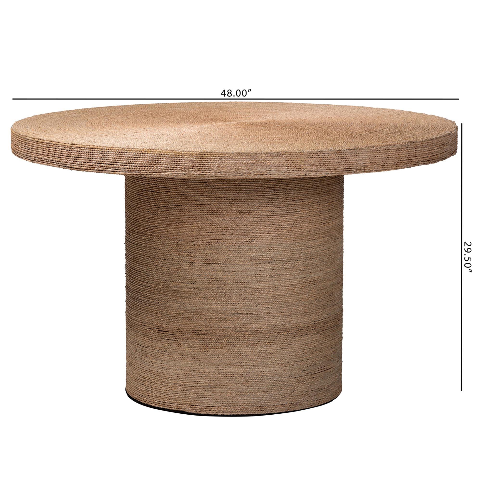 bali & pari Bistra Modern Bohemian Seagrass and Wood Dining Table