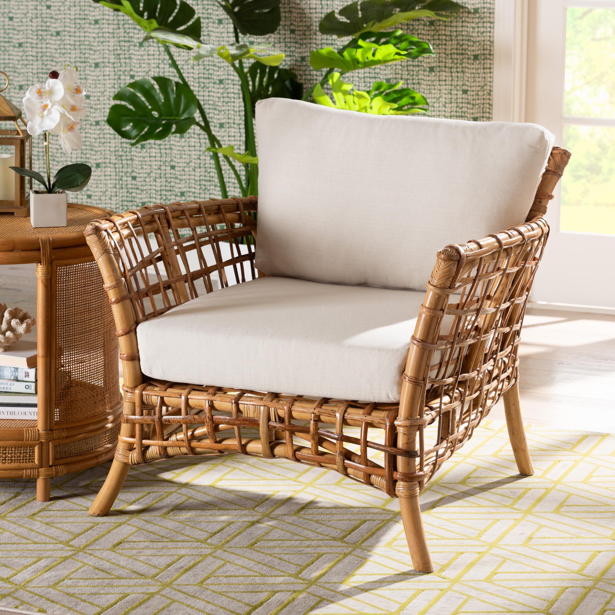 bali & pari Babette Modern Bohemian Rattan Arm Chair