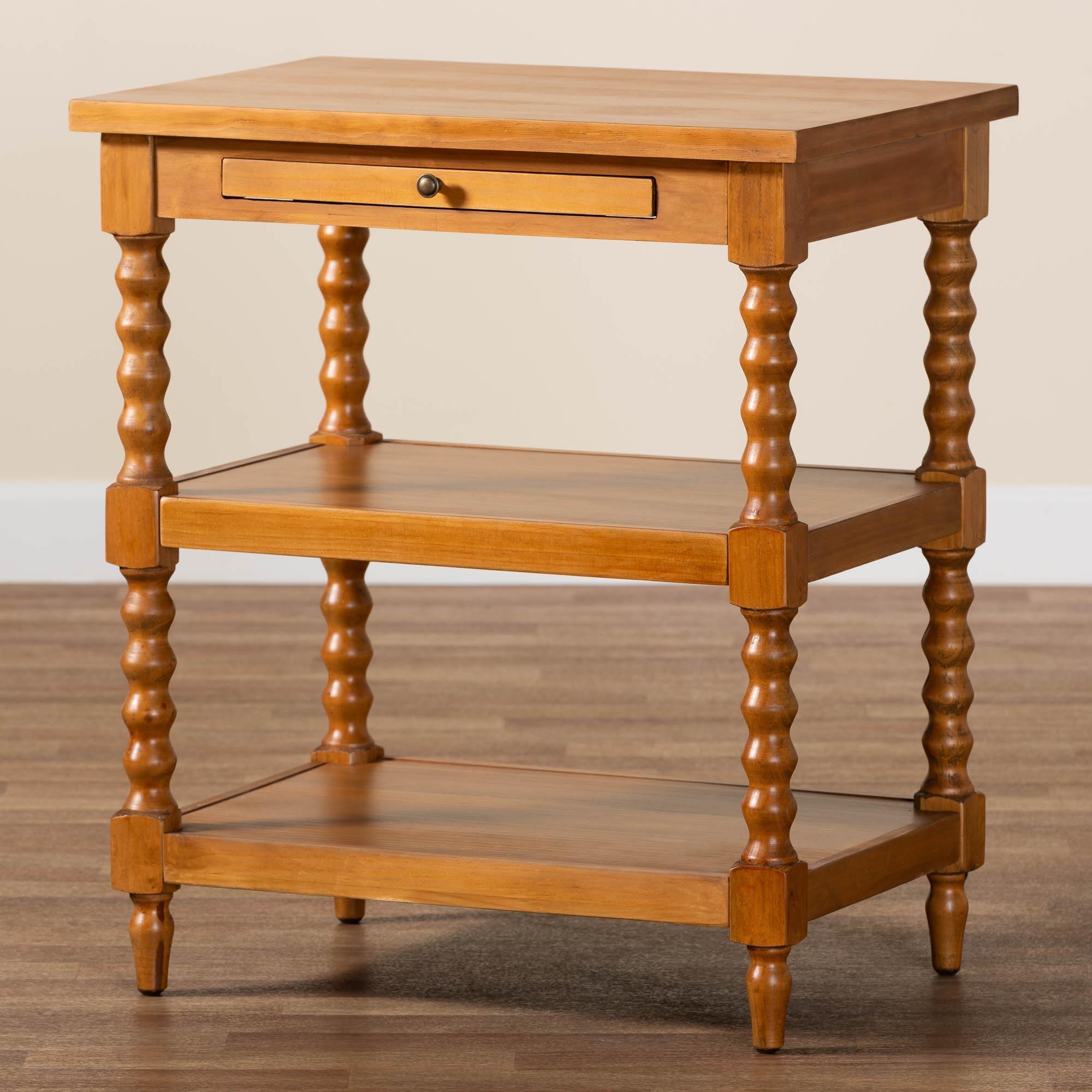 Imogene Retro-Modern Finished Wood End Table