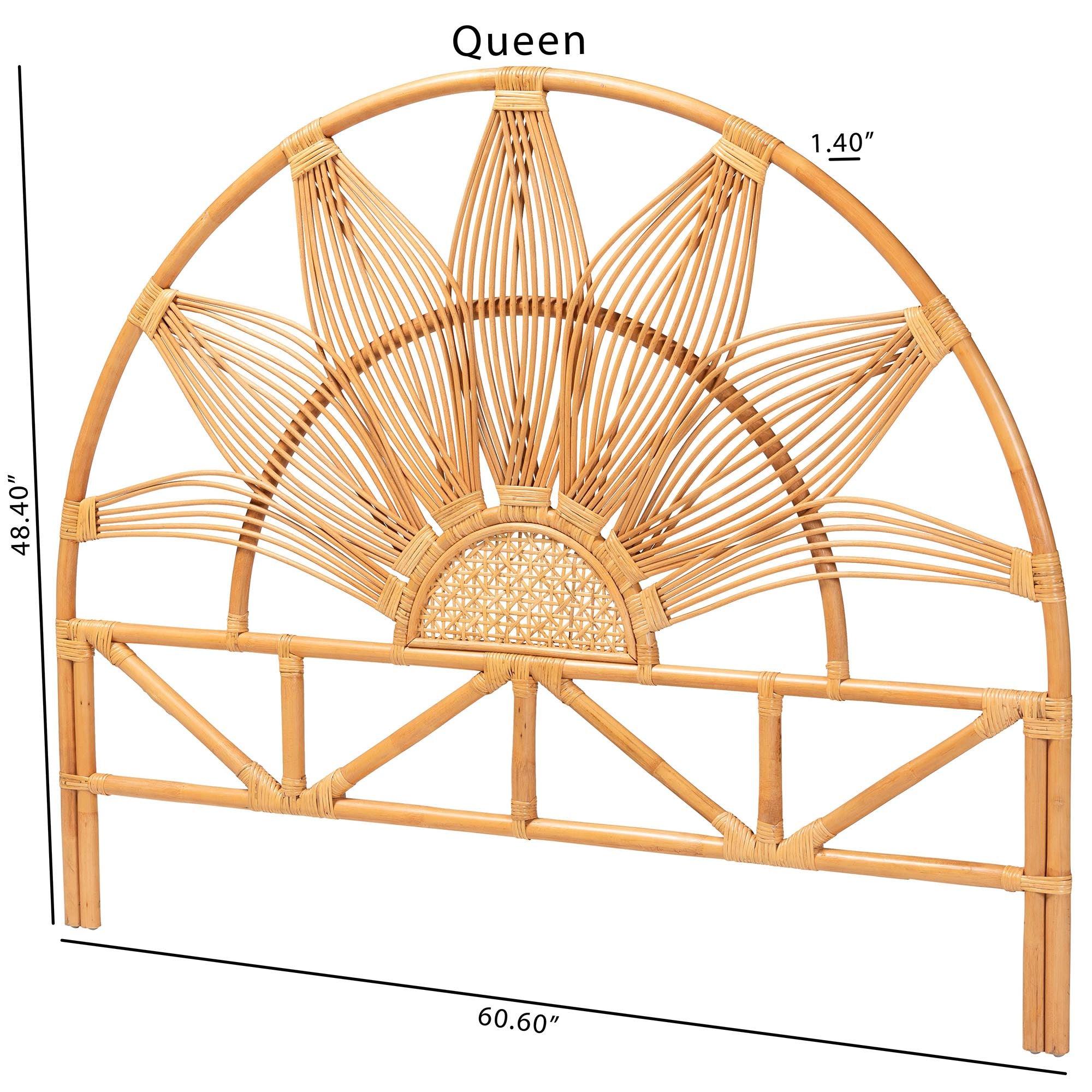 bali & pari Jasmine Modern Bohemian Rattan Standalone Headboard