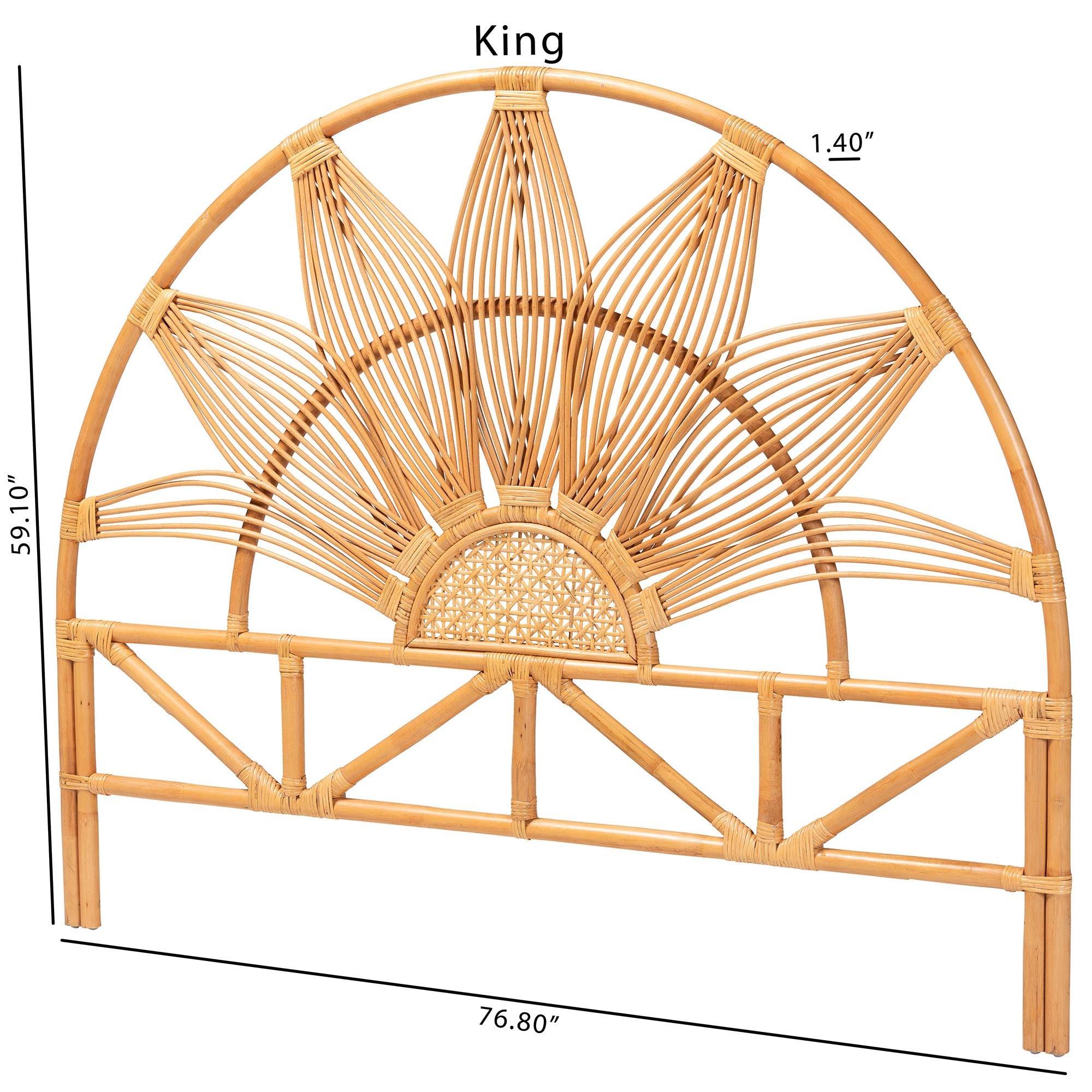 bali & pari Jasmine Modern Bohemian Rattan Standalone Headboard