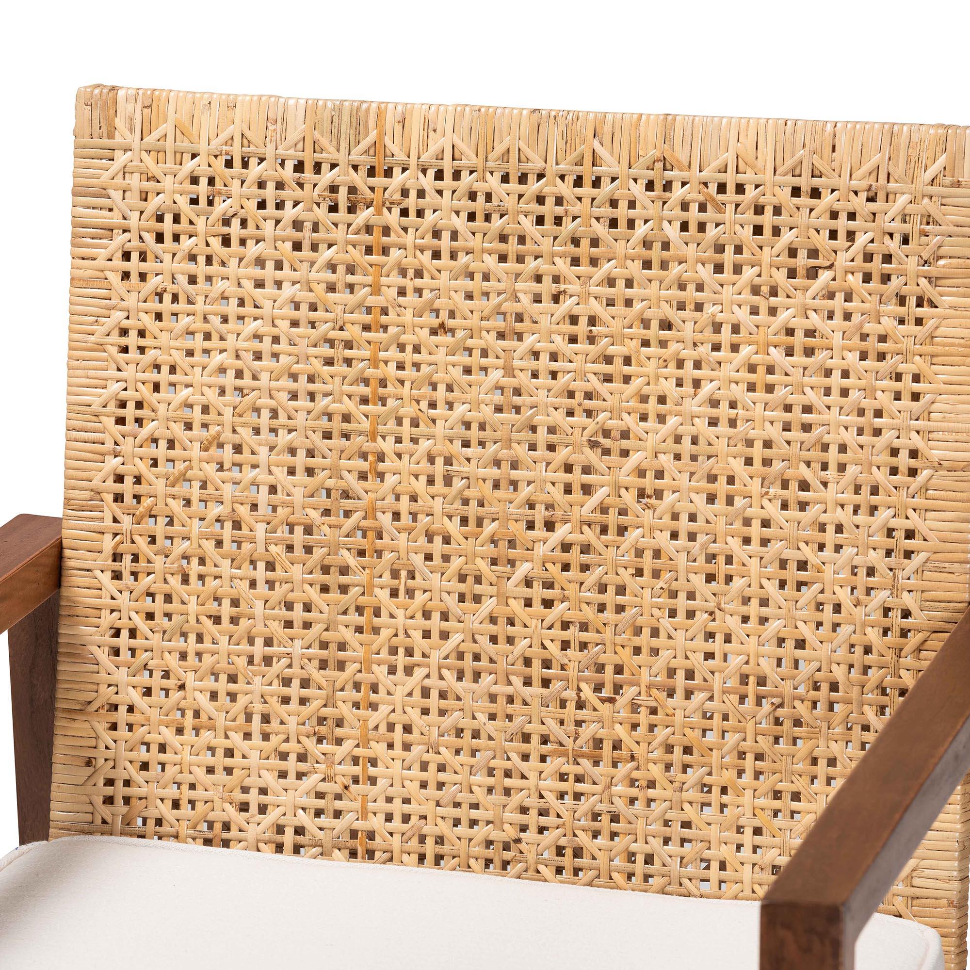 bali & pari Lovina Bohemian Light Honey Rattan and Acacia Wood Arm Chair