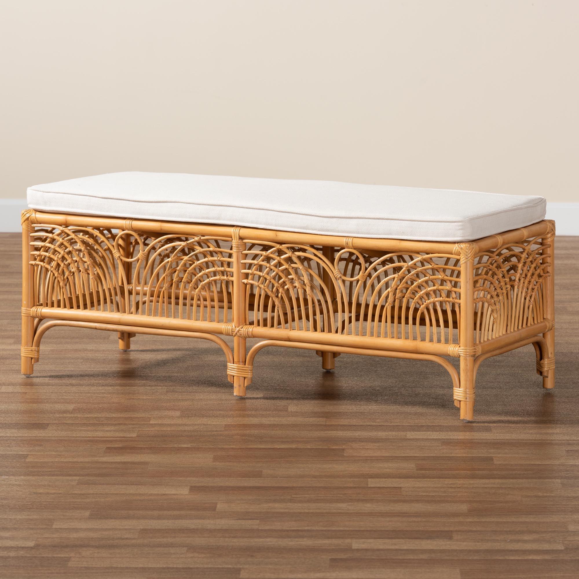 bali & pari Materra Modern bohemian Rattan Bench