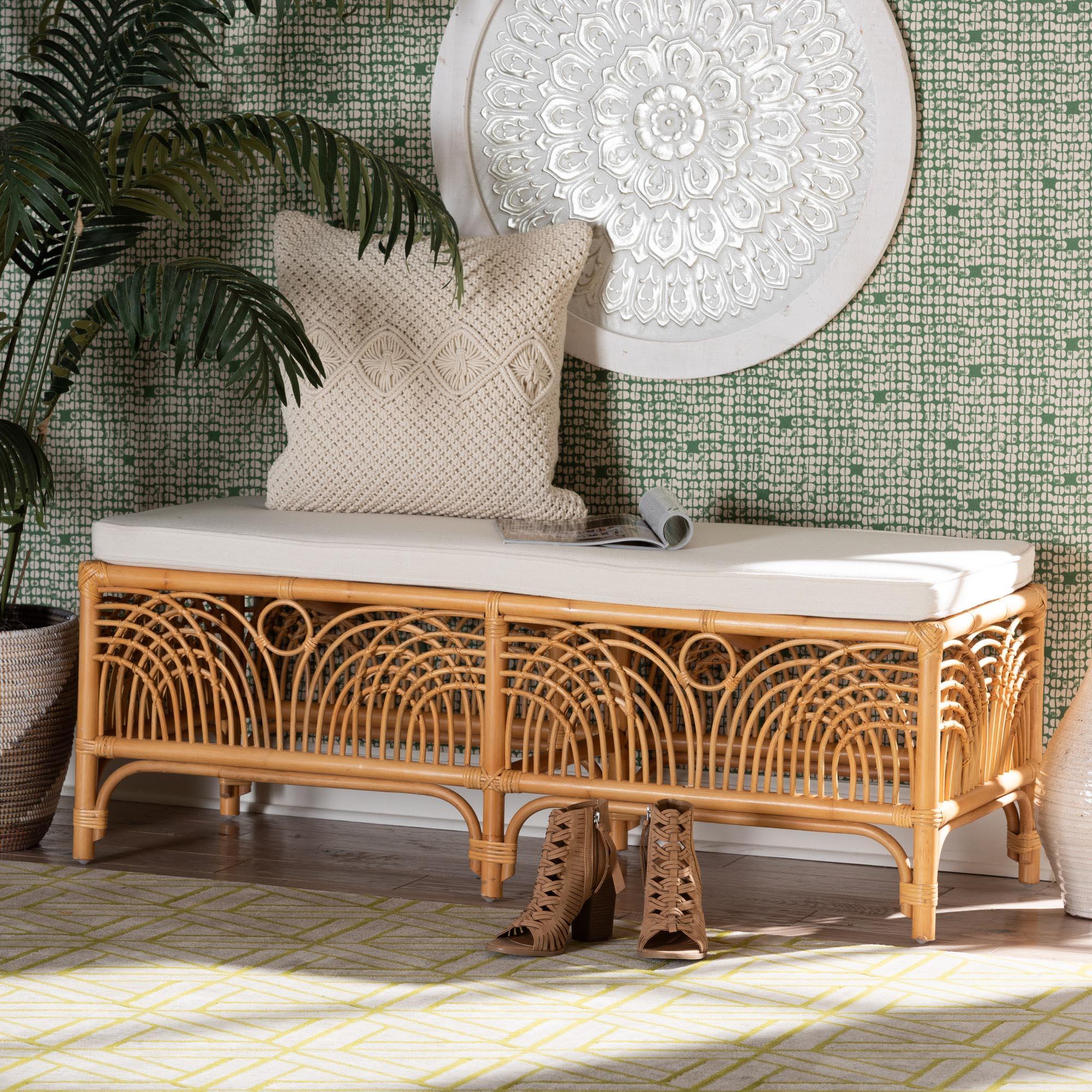 bali & pari Materra Modern bohemian Rattan Bench