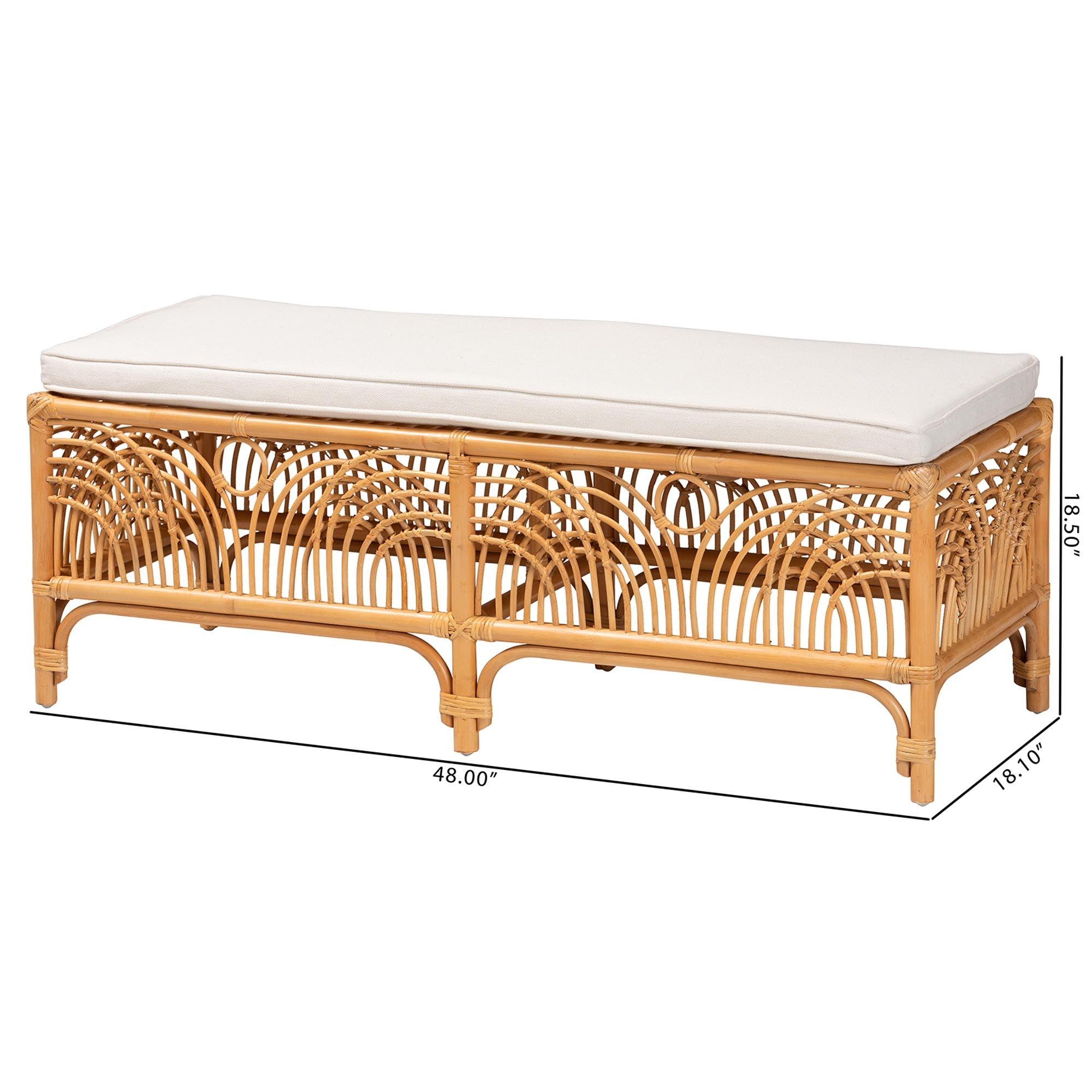 bali & pari Materra Modern bohemian Rattan Bench