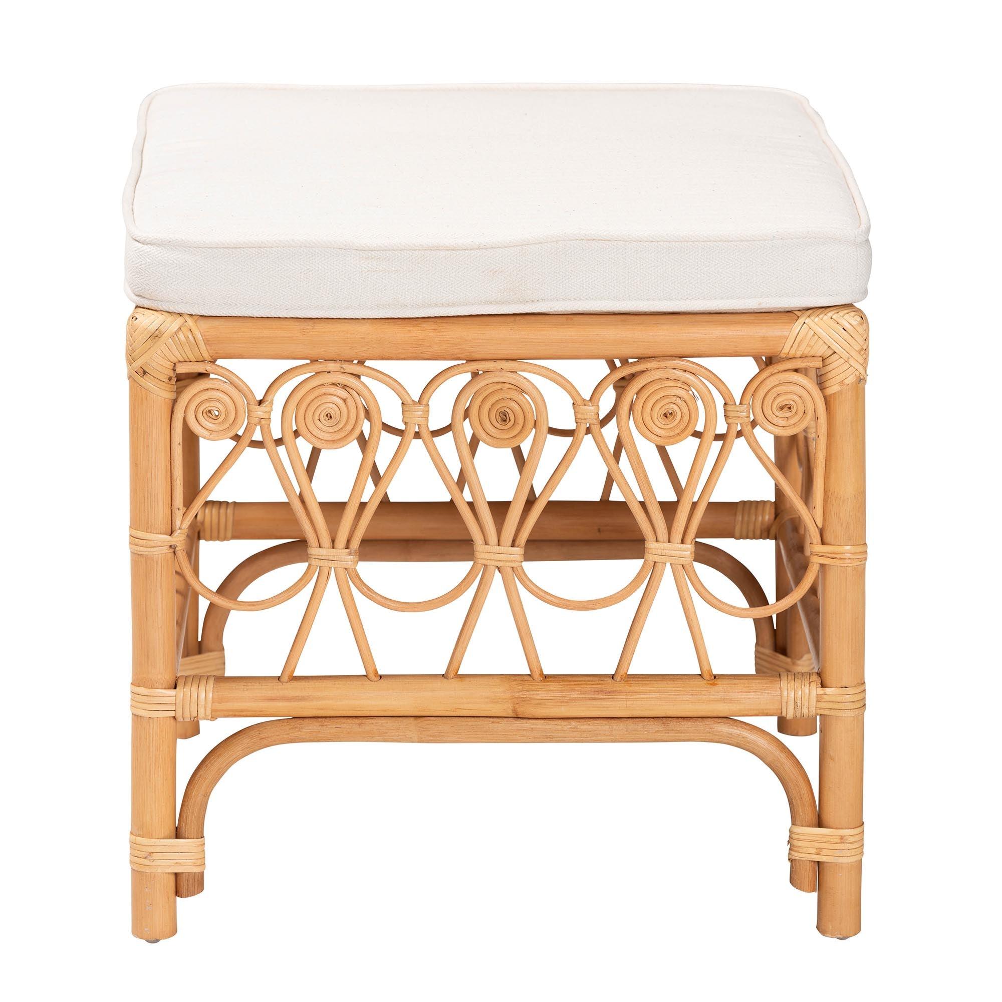 bali & pari Ibiza Modern bohemian Rattan Footstool