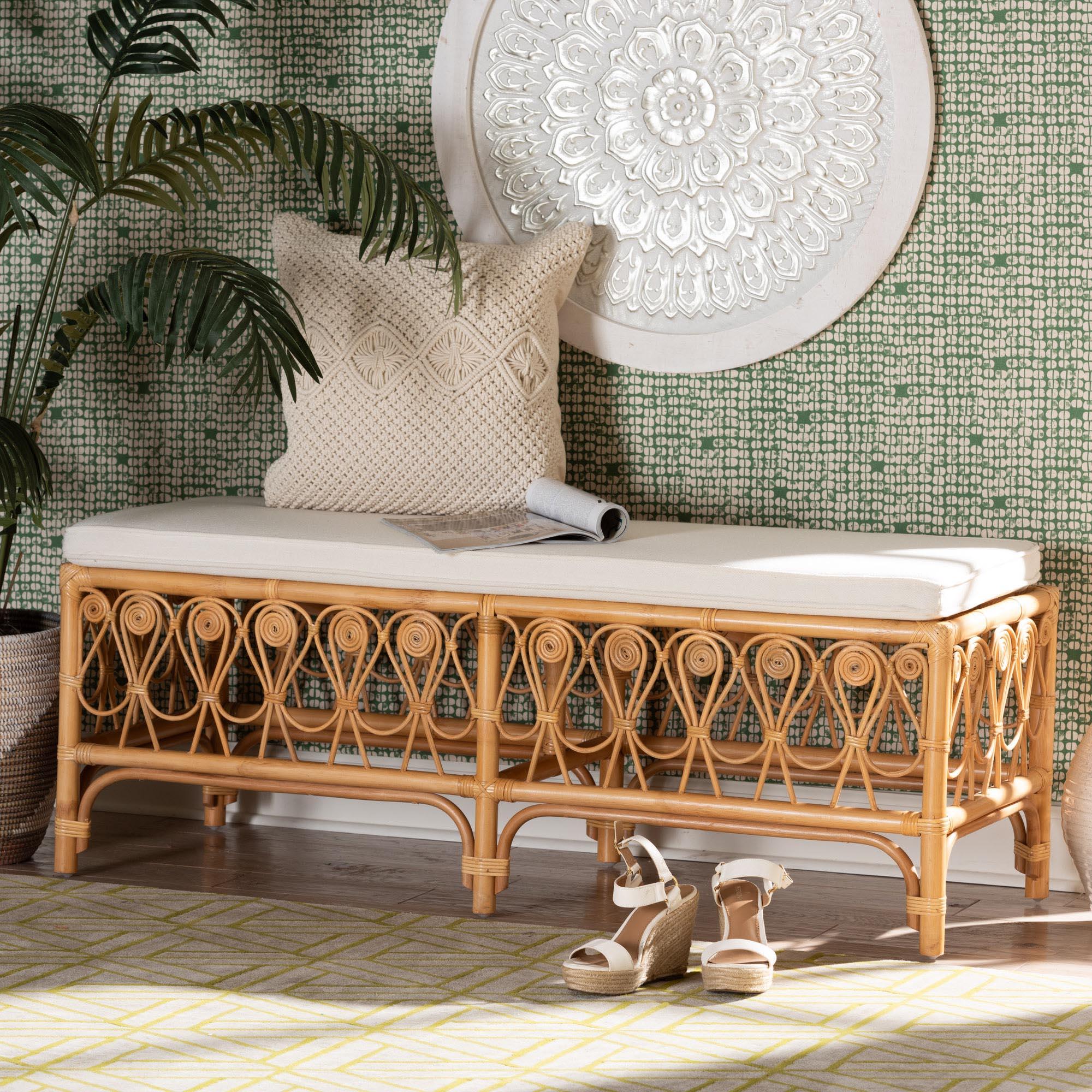 bali & pari Ibiza Modern bohemian Rattan Bench