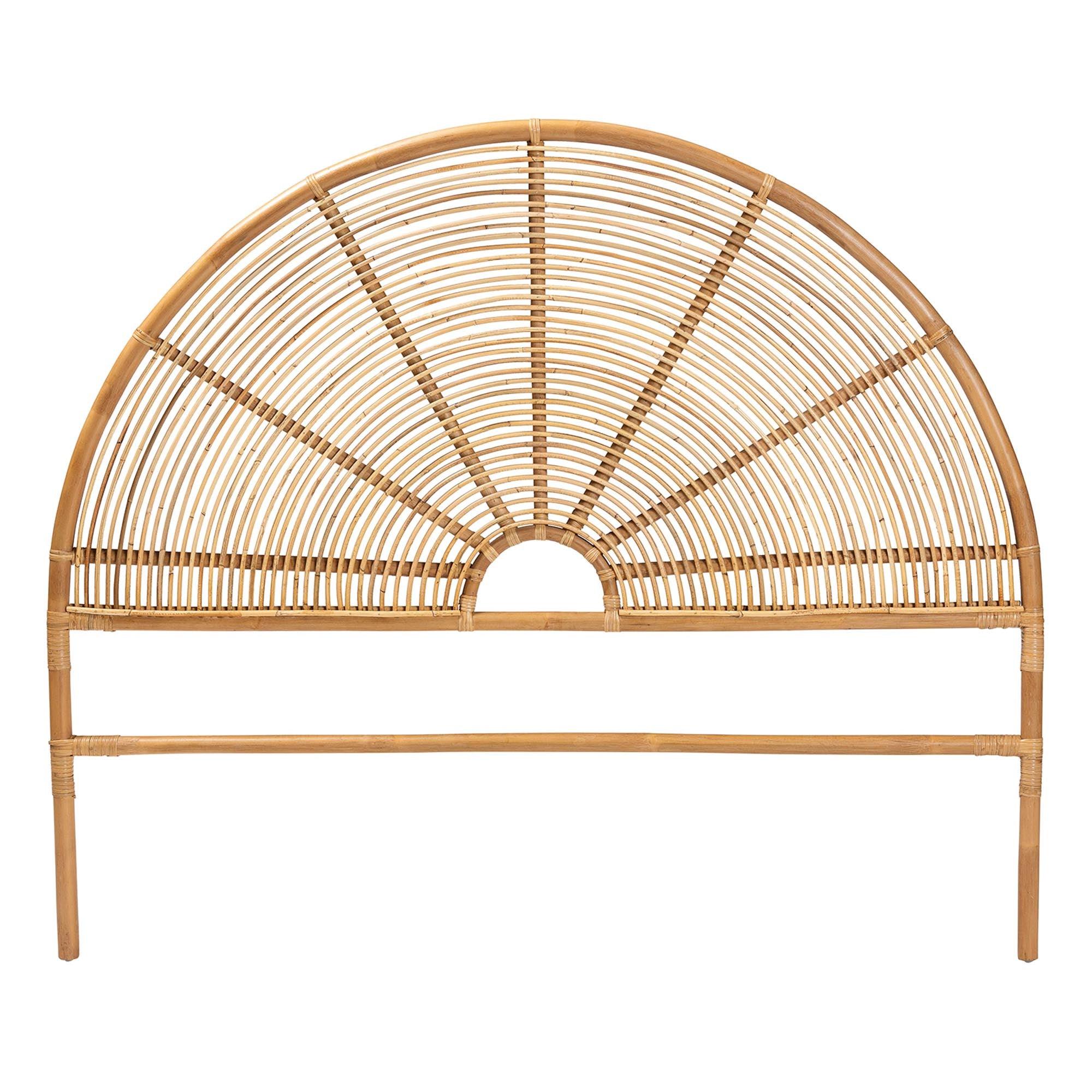 bali & pari Nina Modern Bohemian Honey Rattan Standalone Headboard