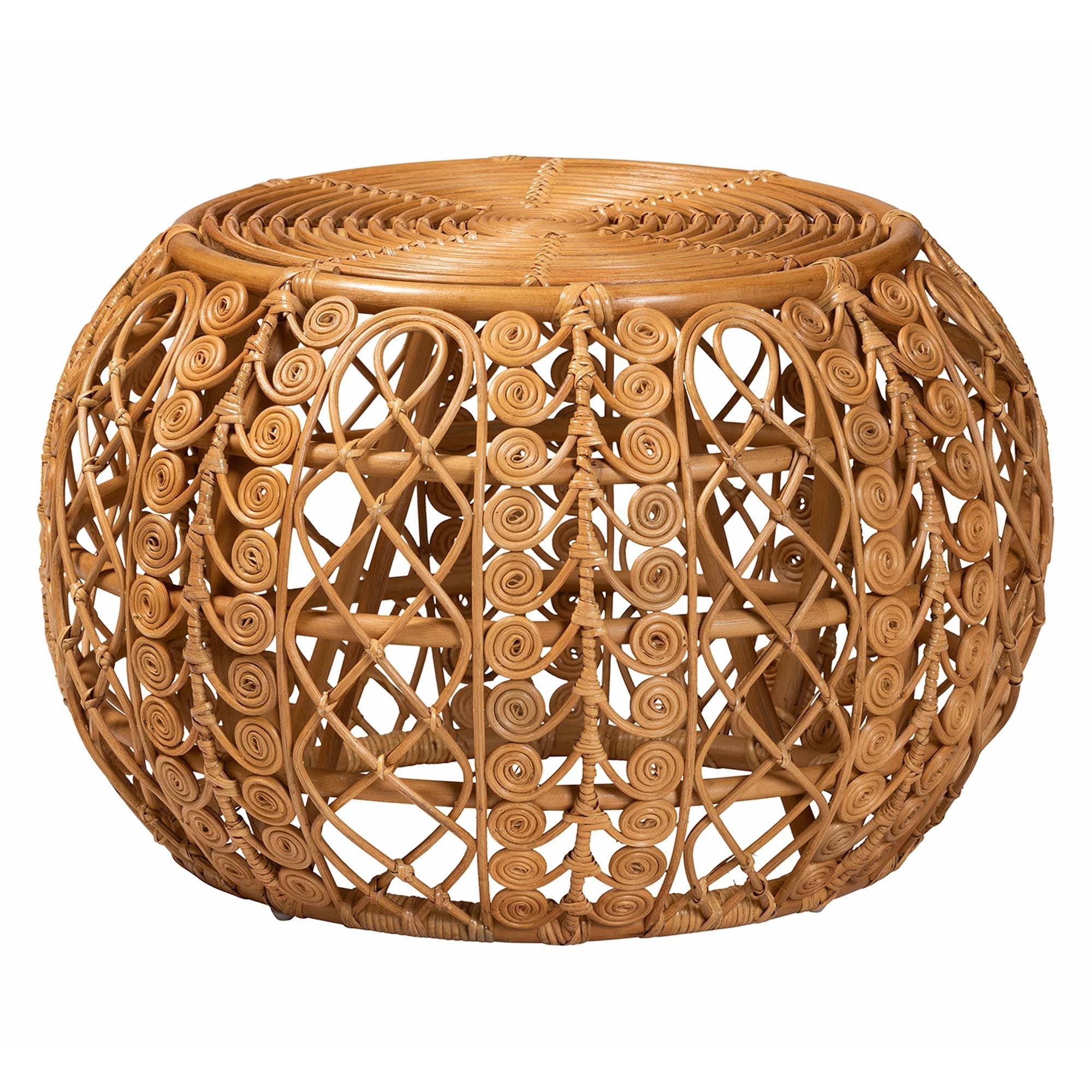 bali & pari Tiramisu Modern Bohemian Rattan Coffee Table