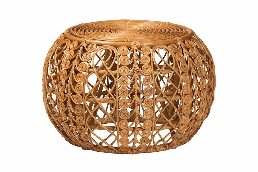 bali & pari Tiramisu Modern Bohemian Rattan Coffee Table