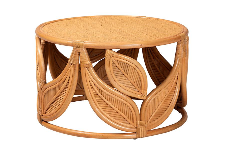 bali & pari Raflesia Modern Bohemian Rattan Coffee Table