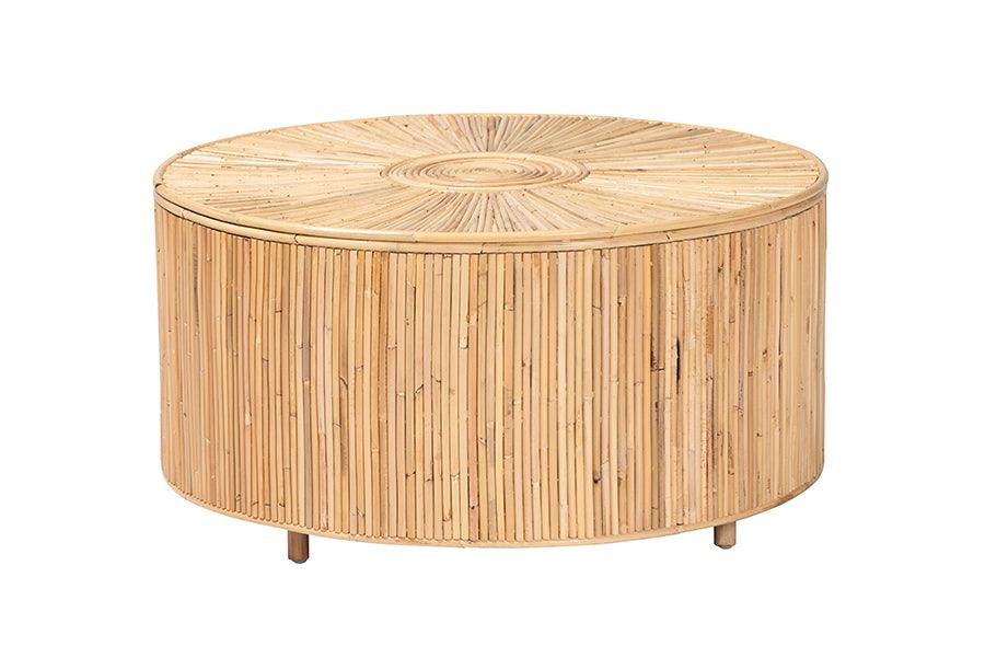 bali & pari Miami Bohemian Light Honey Rattan Coffee Table