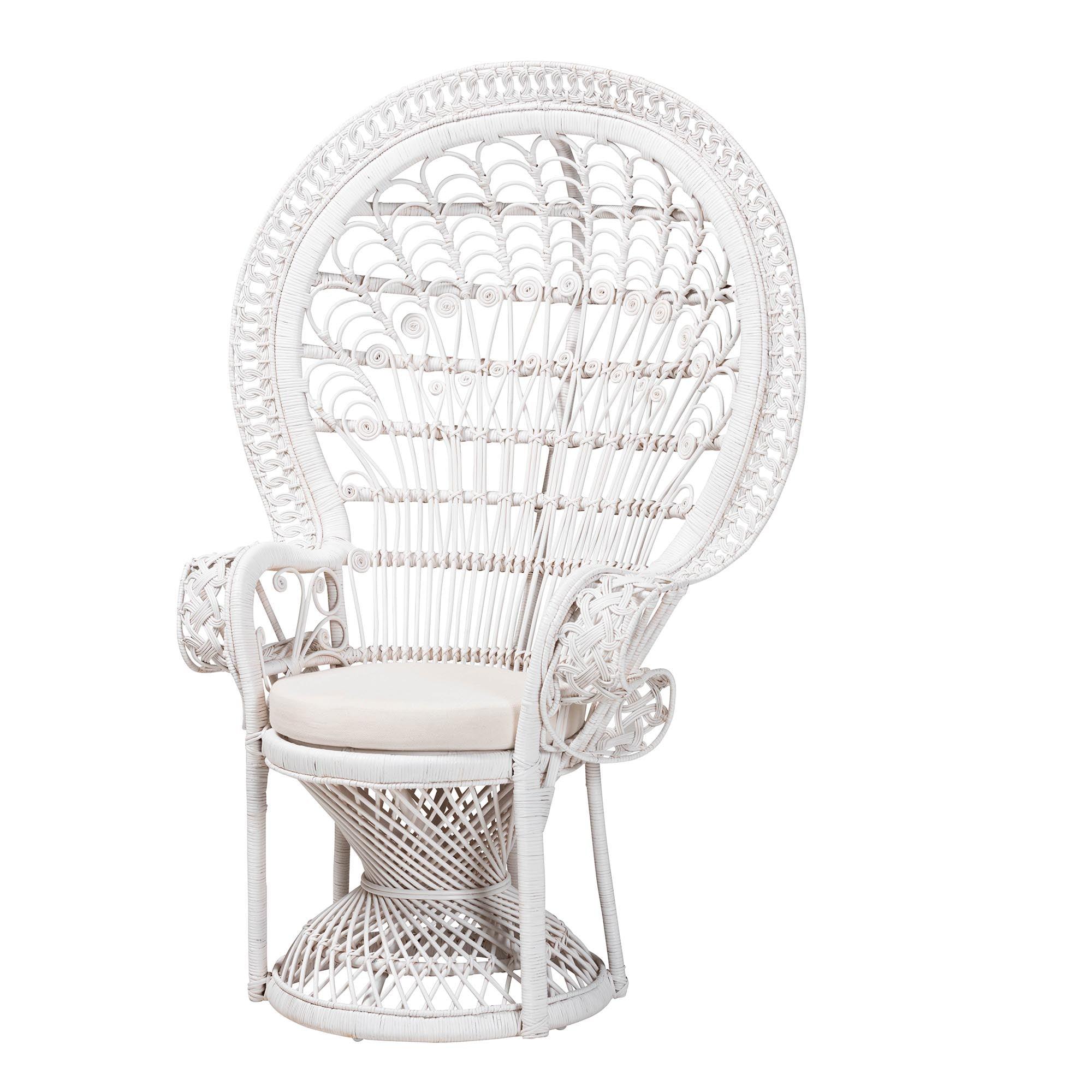 bali & pari Kallima Modern Bohemian Rattan Peacock Chair